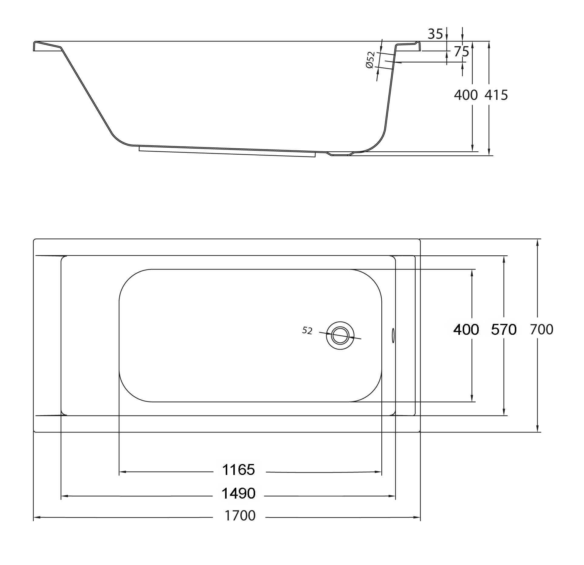 OTTOFOND Badewanne »Costa«, (1 tlg.)