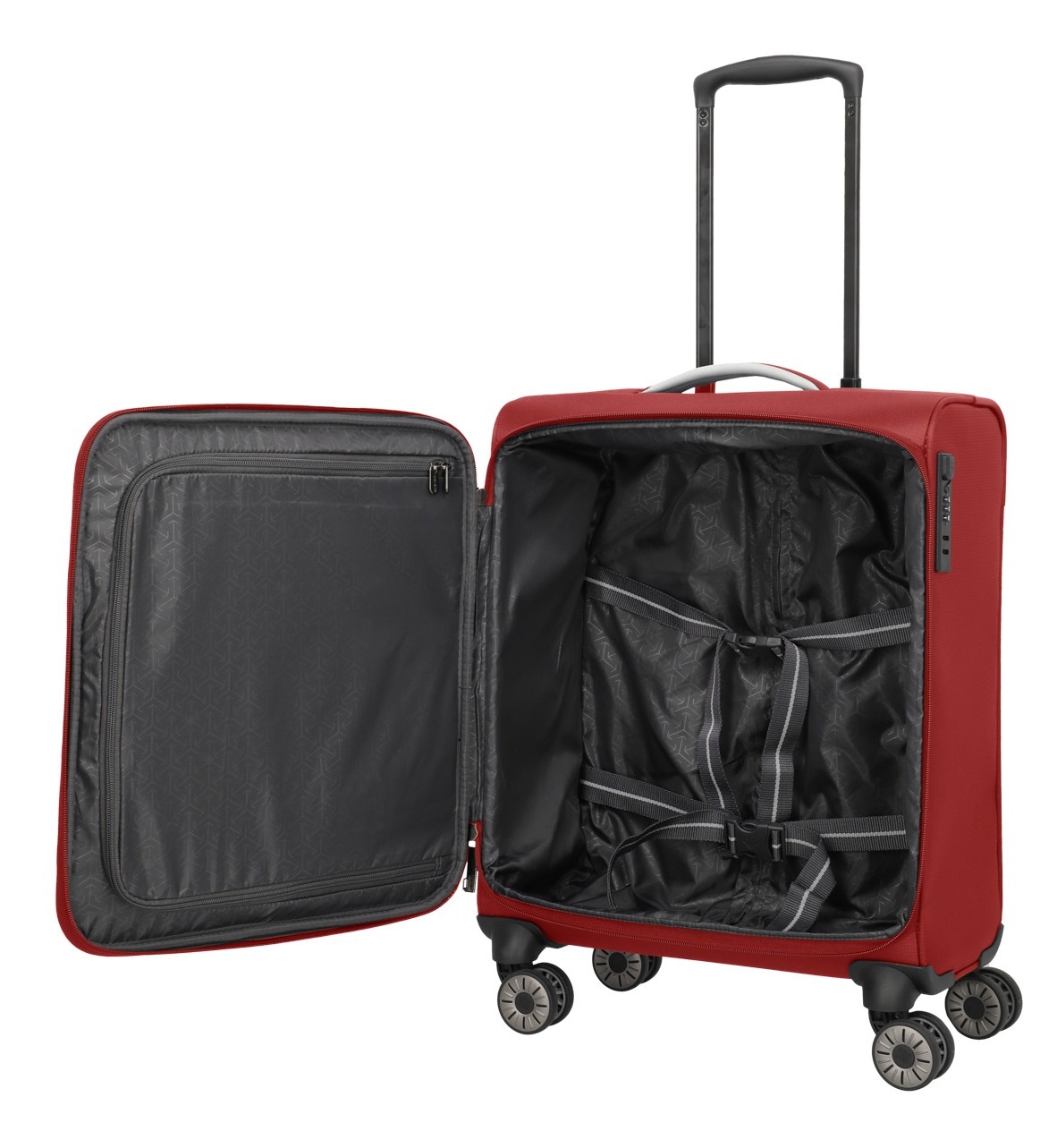travelite Handgepäck-Trolley »JETPACK Max 4 Cabin, konzip. für Lufthansa, Austrian Airlines & Swiss«, 4 Rollen, Weichgepäck-Koffer Handgepäck für die meisten gängigen Airlines