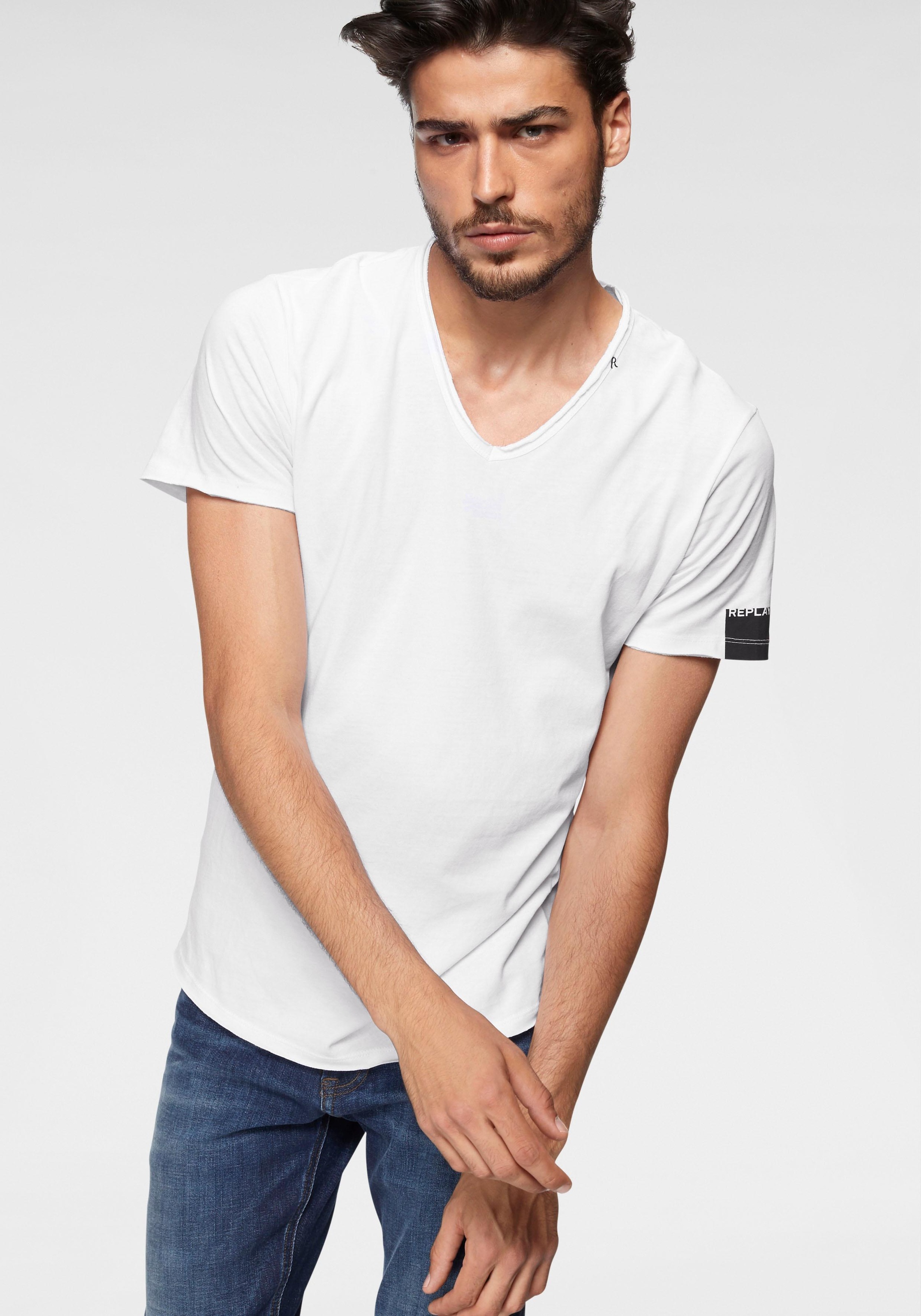 Replay T-Shirt, offenen Kanten