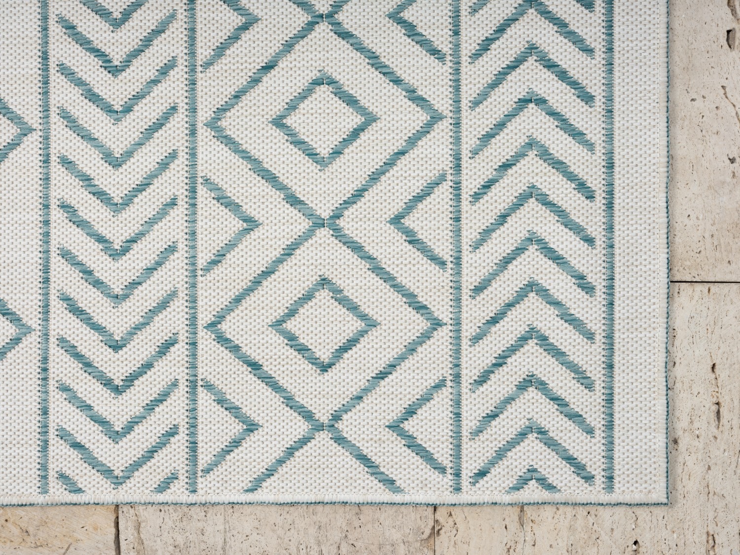 Myflair Möbel & Accessoires Teppich »Liva Lagerräumung«, rechteckig, 8 mm Höhe, Wendeteppich, Rauten Motiv, Outdoor geeignet, Balkon, Terrasse