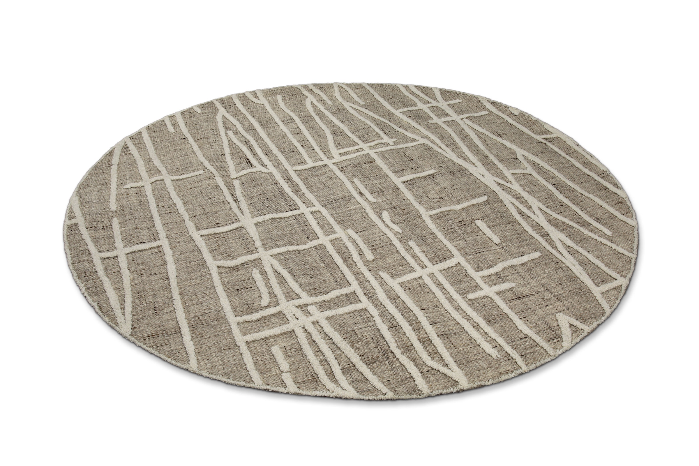 Wecon home Teppich »Hamptons TWENTYFIVE«, rund, 10 mm Höhe, Kurzflor, Wohnzimmer, Schlafzimmer, elegant, robust, abstraktes Design