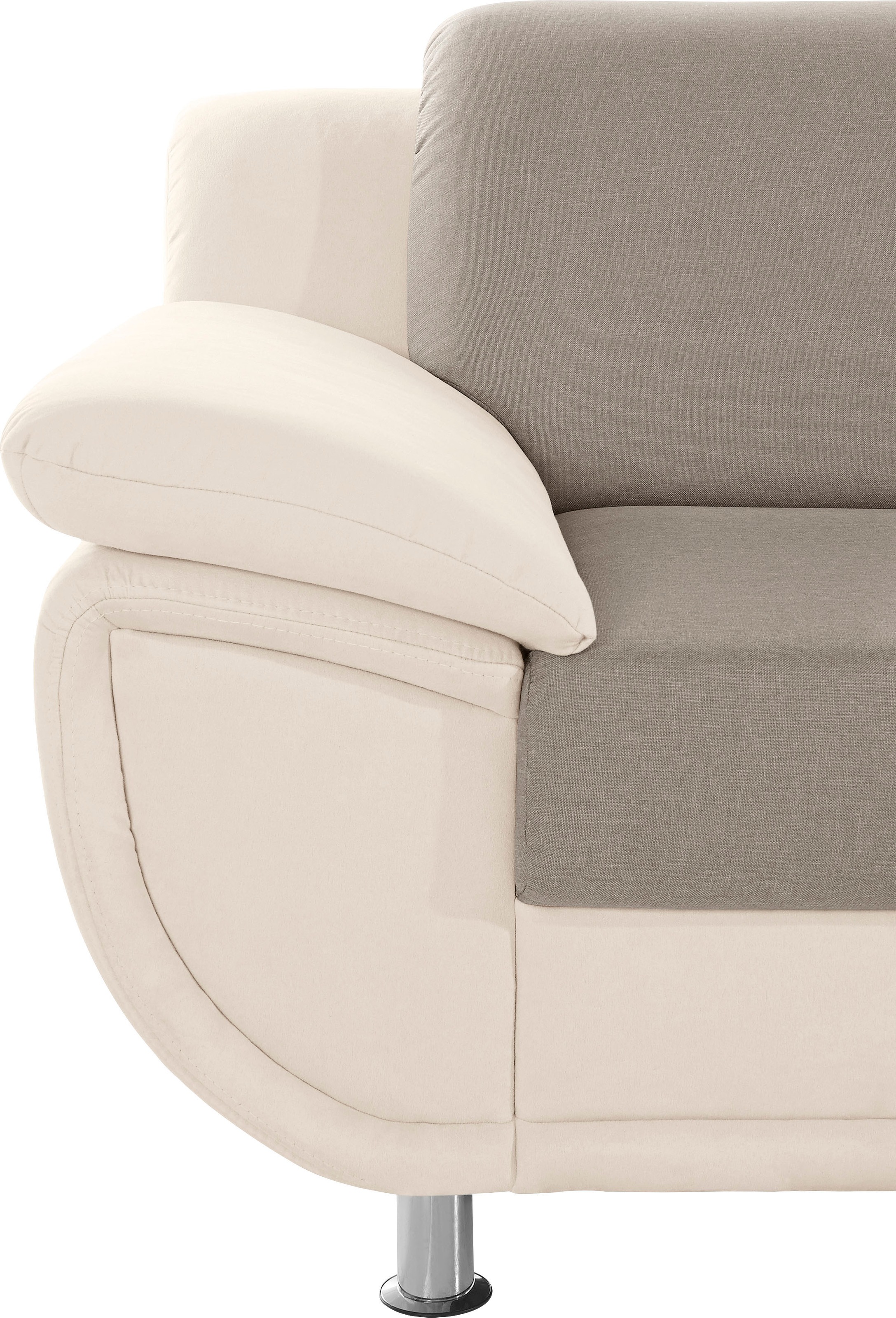 TRENDMANUFAKTUR Ecksofa »Rondo 3, zeitlos und modern, im Materialmix, L-Form«, wahlweise Federkern für hohen Sitzkomfort, wahlweise Bettfunktion