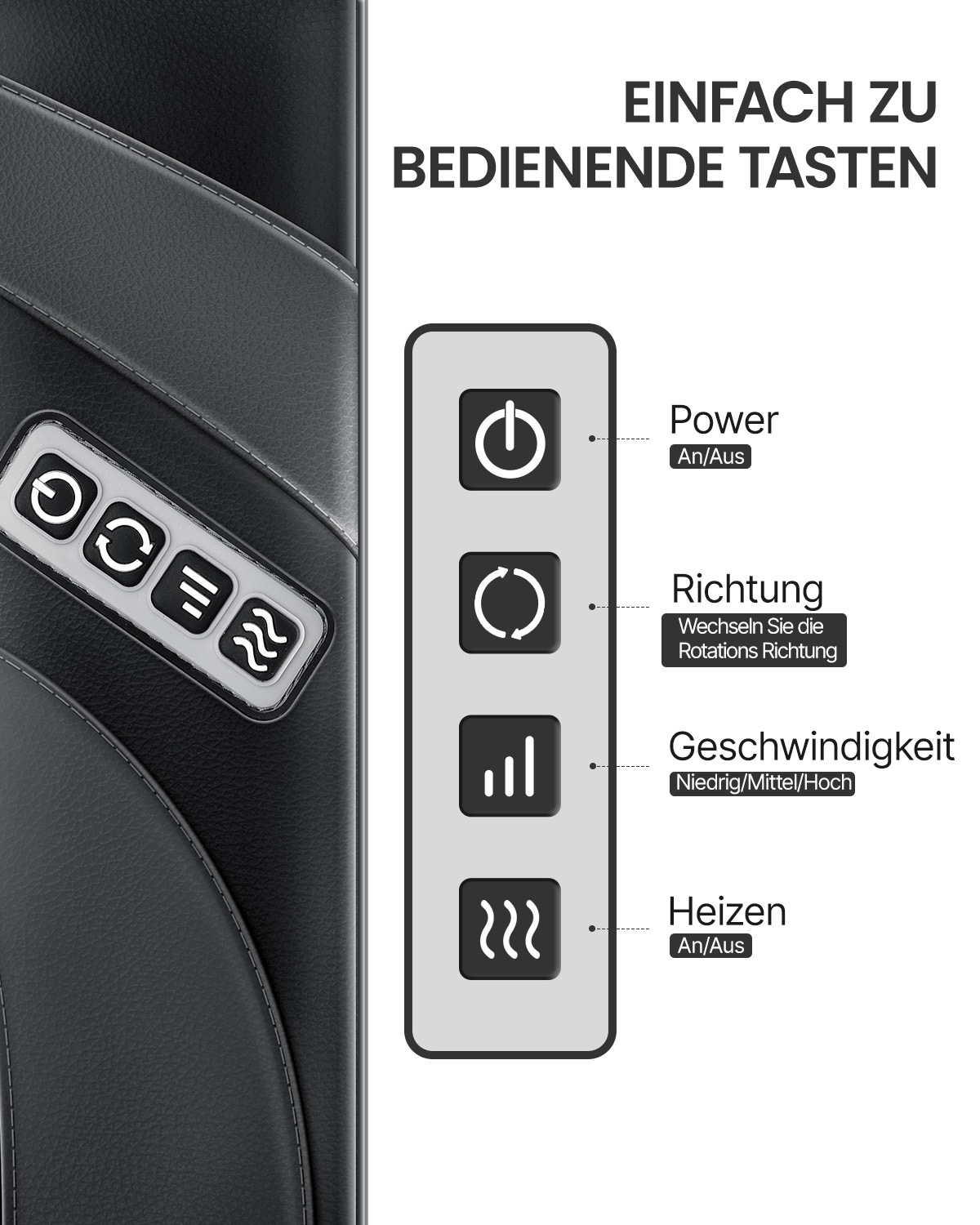 Renpho Nacken-Massagegerät »Shiatsu Nacken-& Schultermassagegerät U-Neck Go SNM067«, Shiatsu Tiefenentspannung für Nacken & Schultern, jederzeit & überall