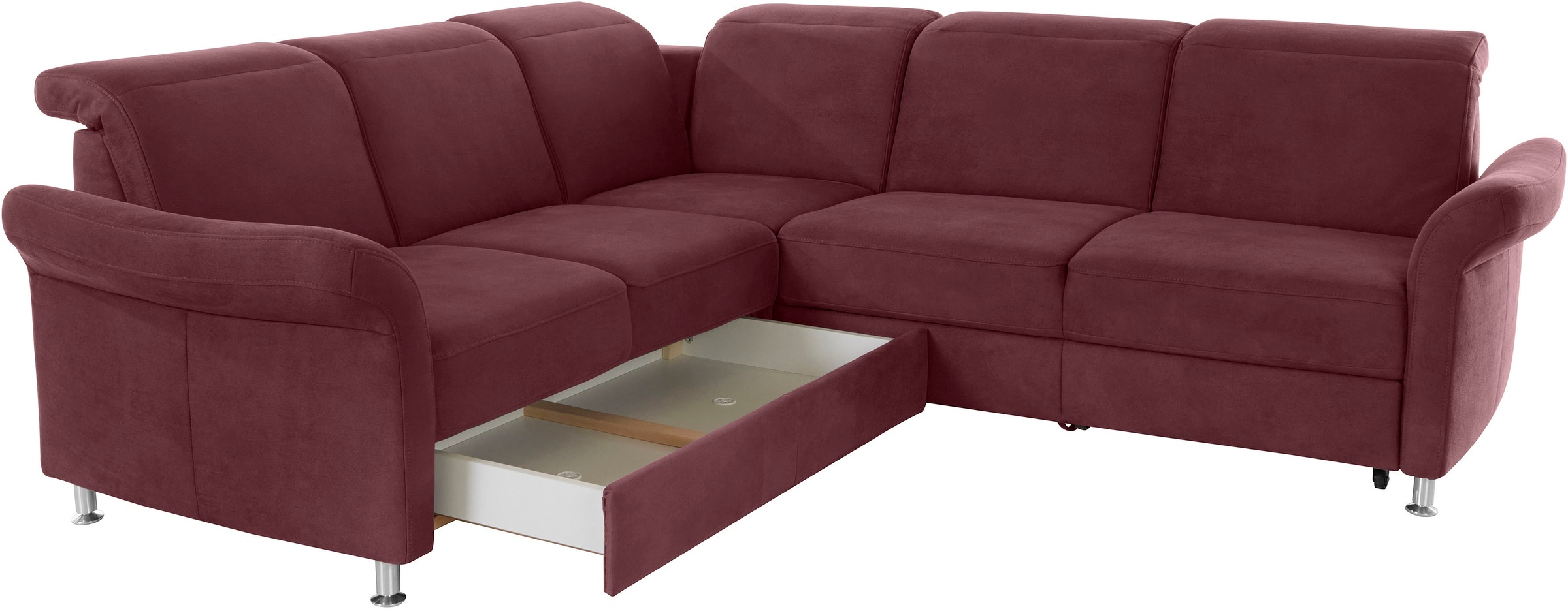 sit&more Ecksofa »Darwin L-Form«, inklusive Federkern, wahlweise mit Kopfteilverstellung, Bettfunktion