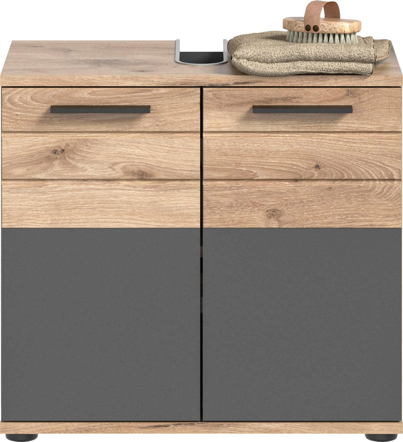 INOSIGN Waschbeckenunterschrank »Riga, Breite 60 cm, 2 Tür, 2 Fächer, mit Siphonausschnitt«, Standschrank, Unterschrank, Badmöbel, Badschrank, Schrank, Bad