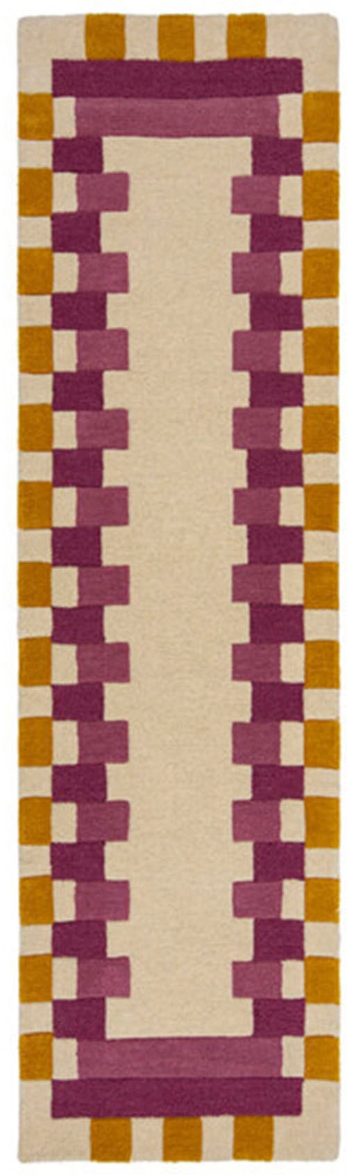 FLAIR RUGS Wollteppich »Kai Wool Border«, rechteckig, 10 mm Höhe, Kai Wool Border Läufer Teppich