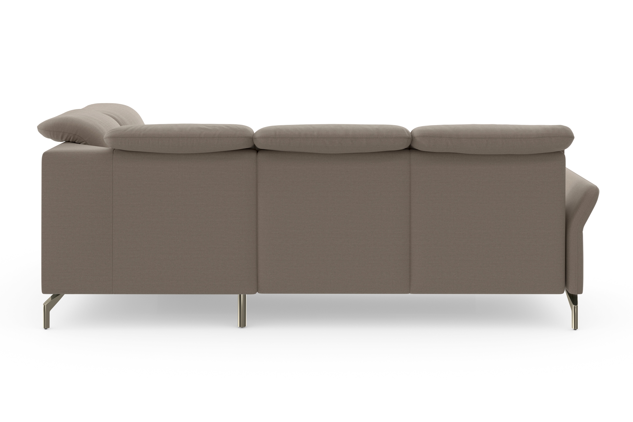 sit&more Ecksofa »Fashion L-Form«, wahlweise mit Kopfteilverstellung, Vorziehsitz, motorisch, Nickelfüße