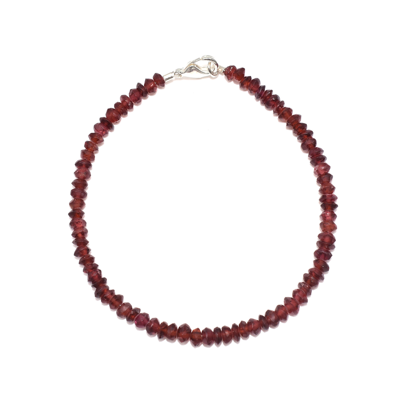 FIRETTI Armband »Schmuck Geschenk Silber 925 Armschmuck Armband Edelstein Granat« Made in Germany - mit Granat silberfarben-rot + rot 19 Stilvolles...