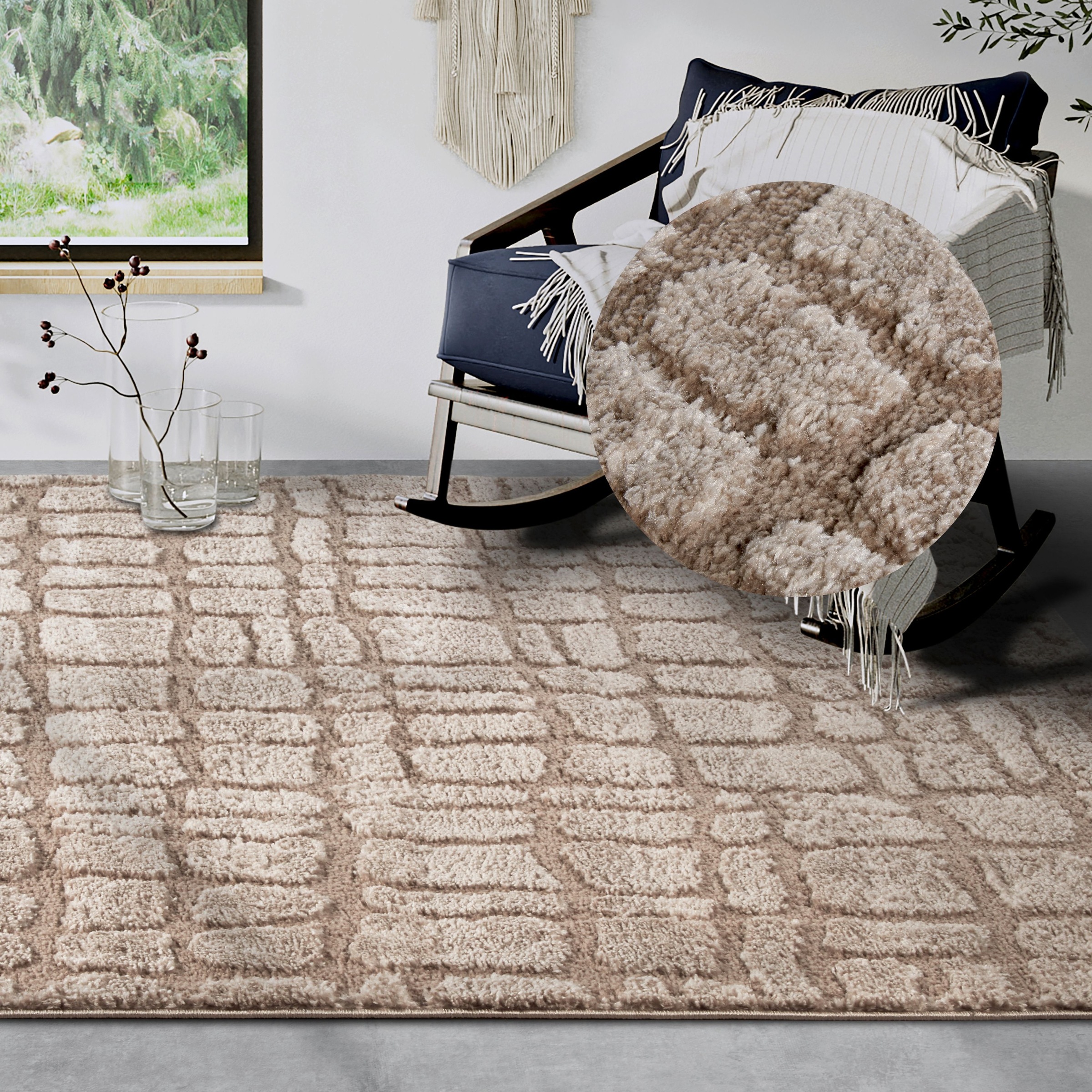 ELLE DECORATION Designteppich »Artistique«, rechteckig, 18 mm Höhe, Hochflo günstig online kaufen