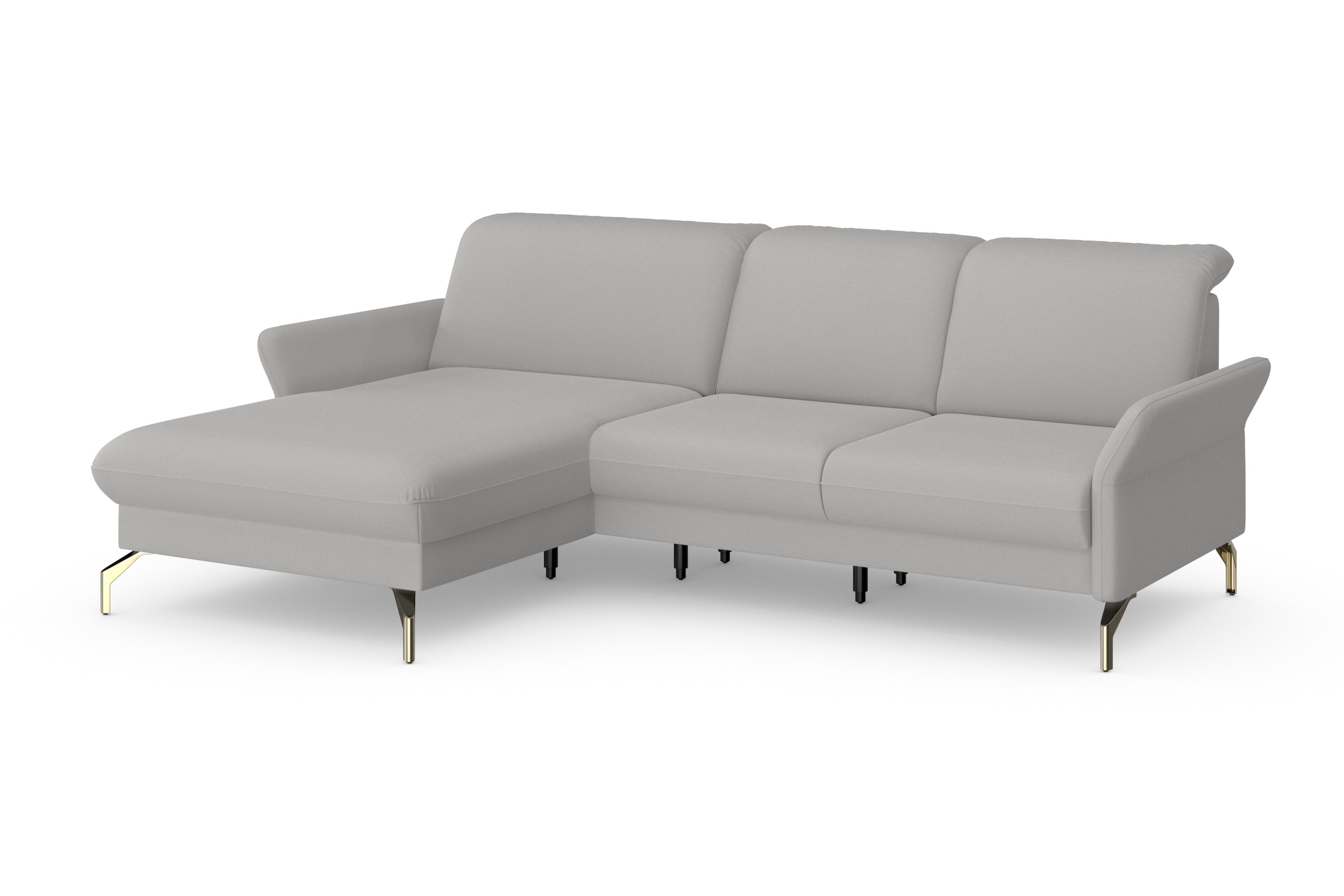 sit&more Ecksofa »Fashion L-Form«, wahlweise mit Kopfteilverstellung, Vorziehsitz, motorisch, Nickelfüße