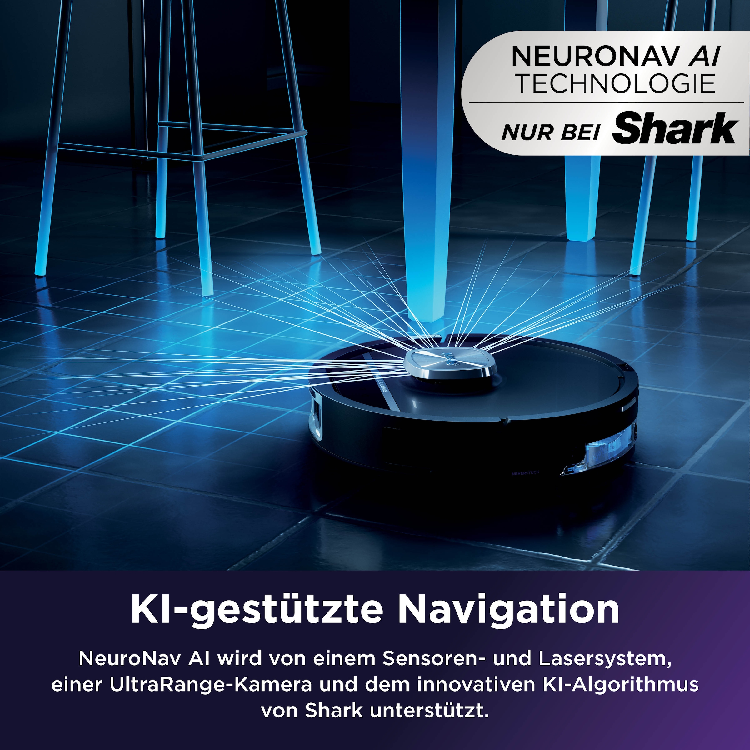 Shark Saugroboter »Shark PowerDetect UV Reveal 2-in-1 Saug- und Wischroboter  Schwarz« UV-Reveal-Technologie, 8 PowerDetect-Technologien