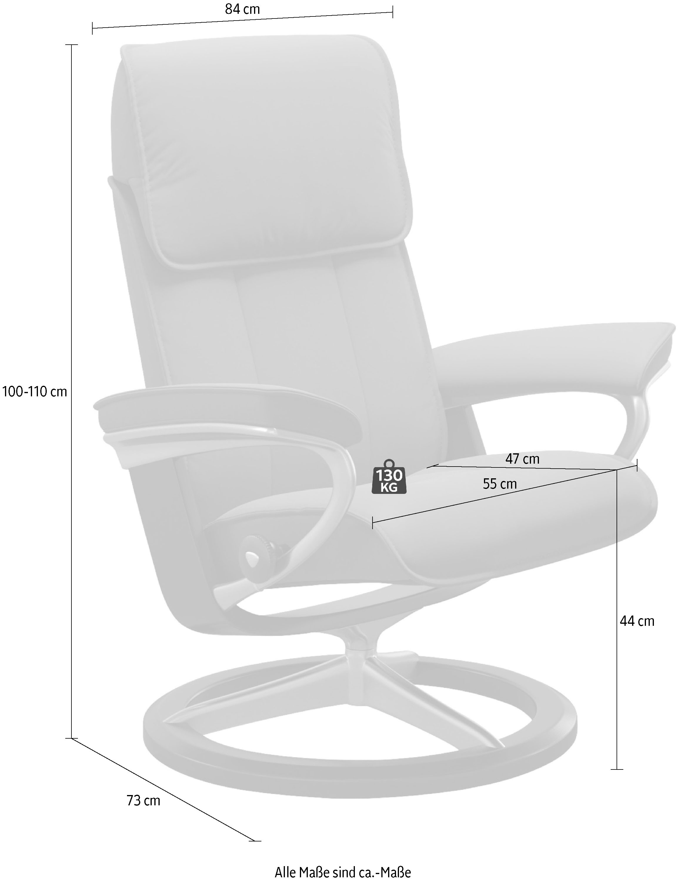 Stressless® Relaxsessel »Admiral«, mit Signature Base, Größe M & L, Gestell Braun