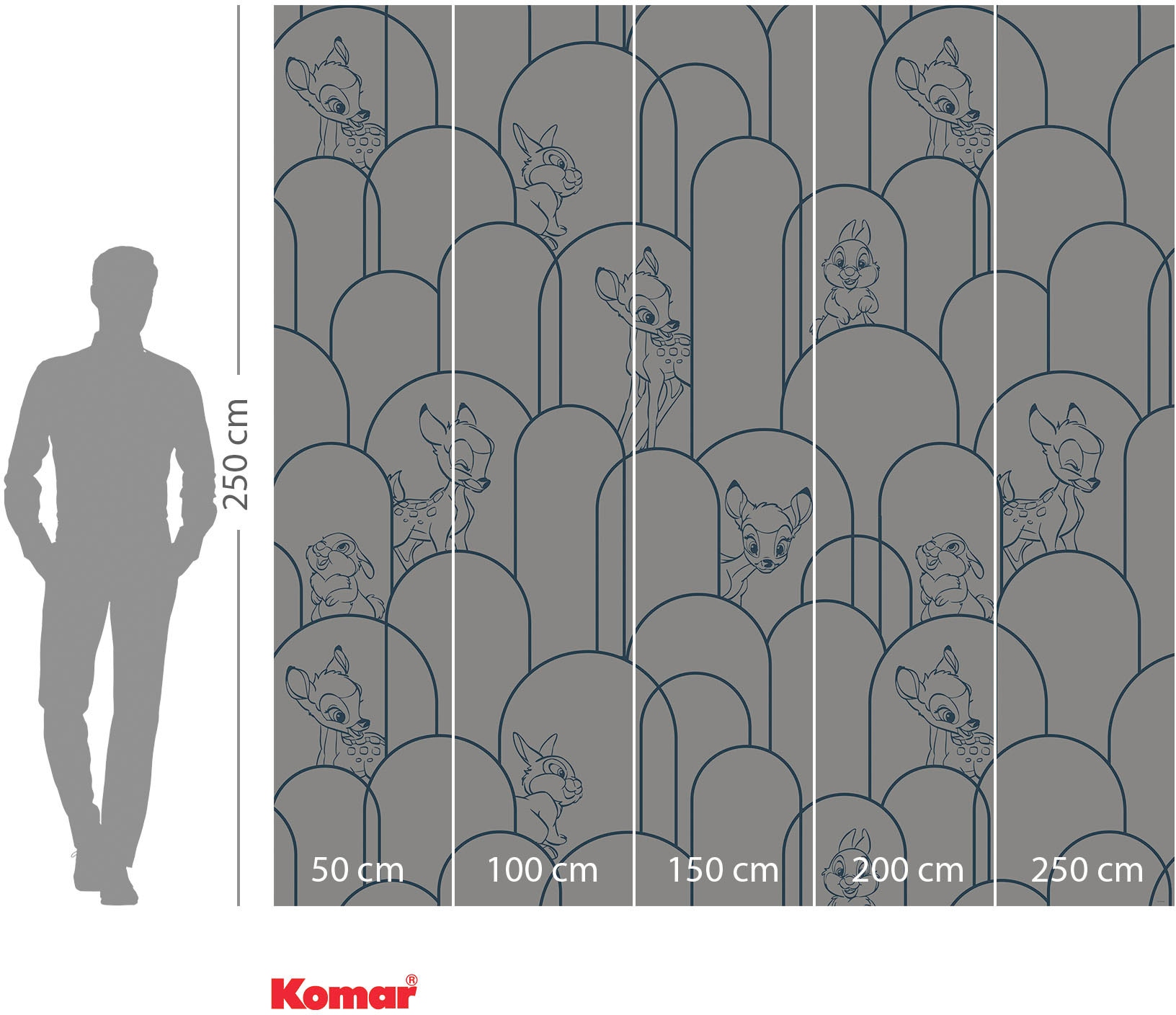 Komar Vliestapete »Digitaldruck Vlies - Hide away Bambi - Größe 250 x 250 cm«, bedruckt, Kinderzimmer