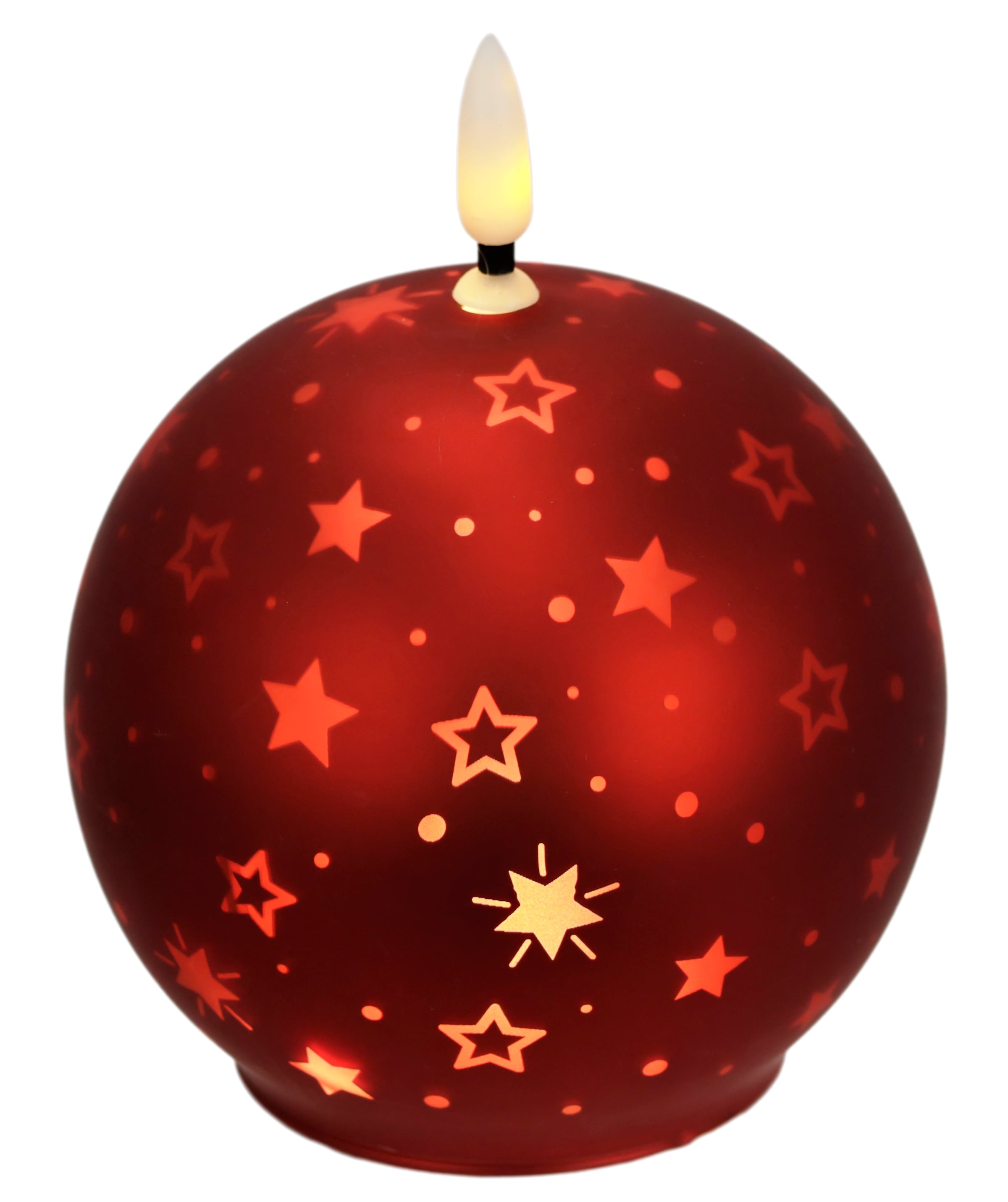 I.GE.A. LED-Kerze »Kugel-Kerze B« aus Glas batteriebetrieben mit Timer Adventskranz Adventskerzen