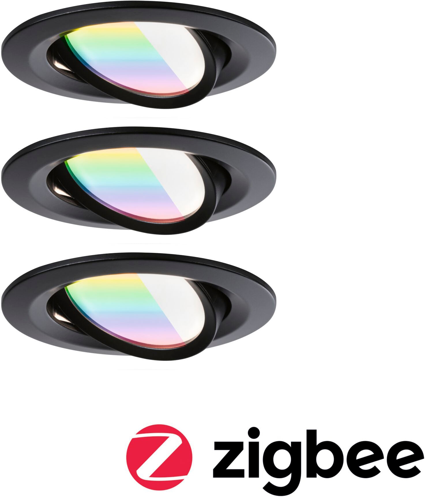 Paulmann LED Einbauleuchte »LED Einbauleuchte Nova Coin rund 84mm 50°«, 3 flammig, Leuchtmittel LED-Modul | LED fest integriert, Memoryfunktion, Farbwechsler, Farbsteuerung, Dimmer, Smart Home