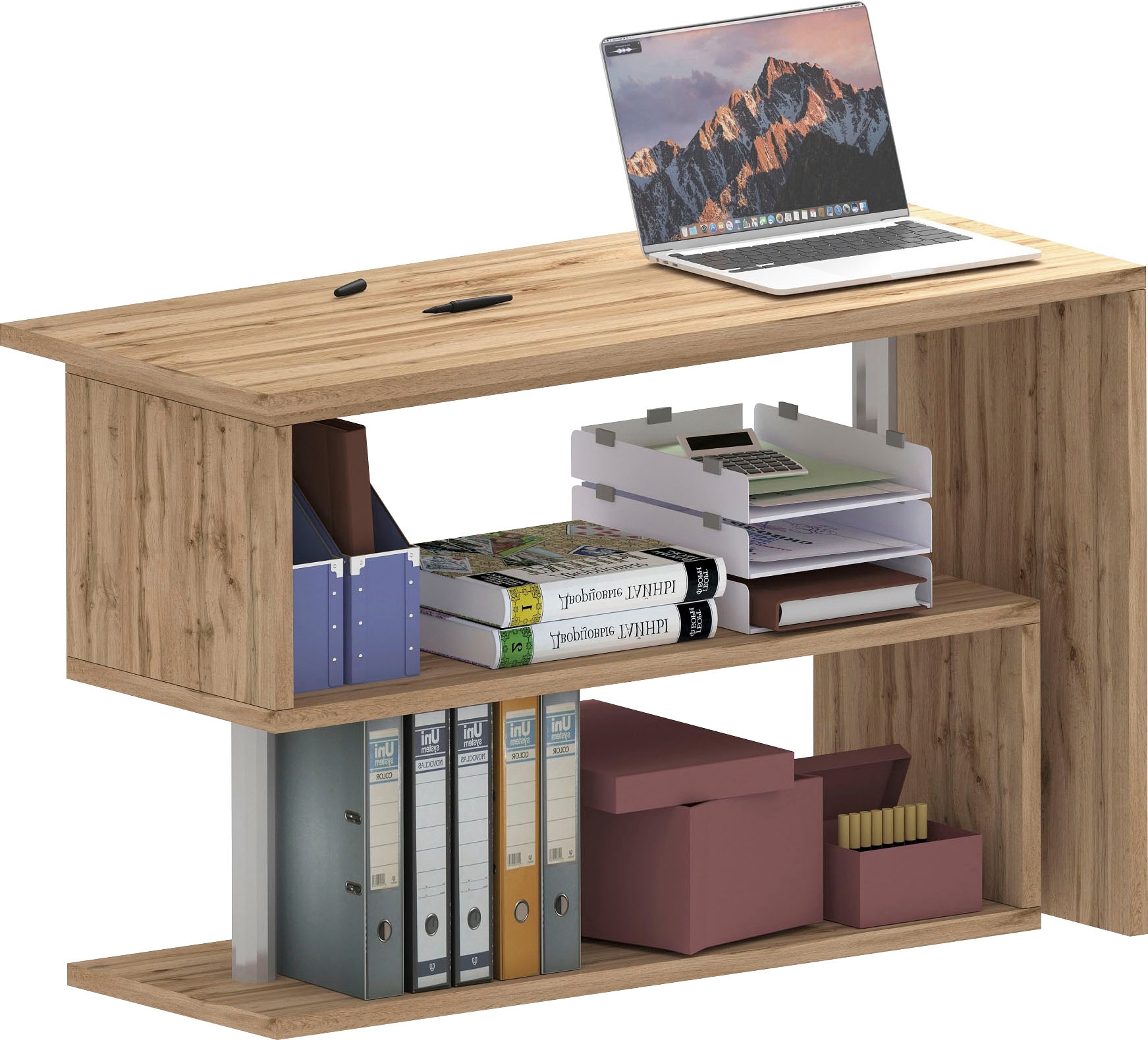 INOSIGN Schreibtisch »Volta, Made in Italy«, multifunktional - als Computertisch, Eckschreibtisch oder Sideboard