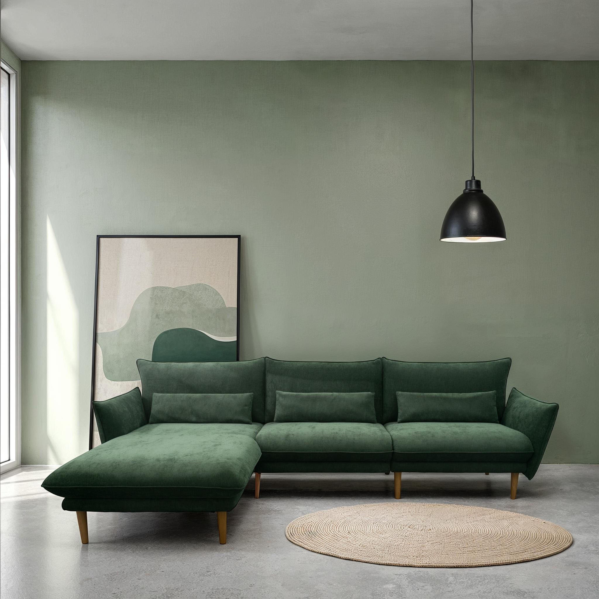 DOMO collection Ecksofa »Leuven modern mit schmalen Armlehnen, Breite 282 c günstig online kaufen