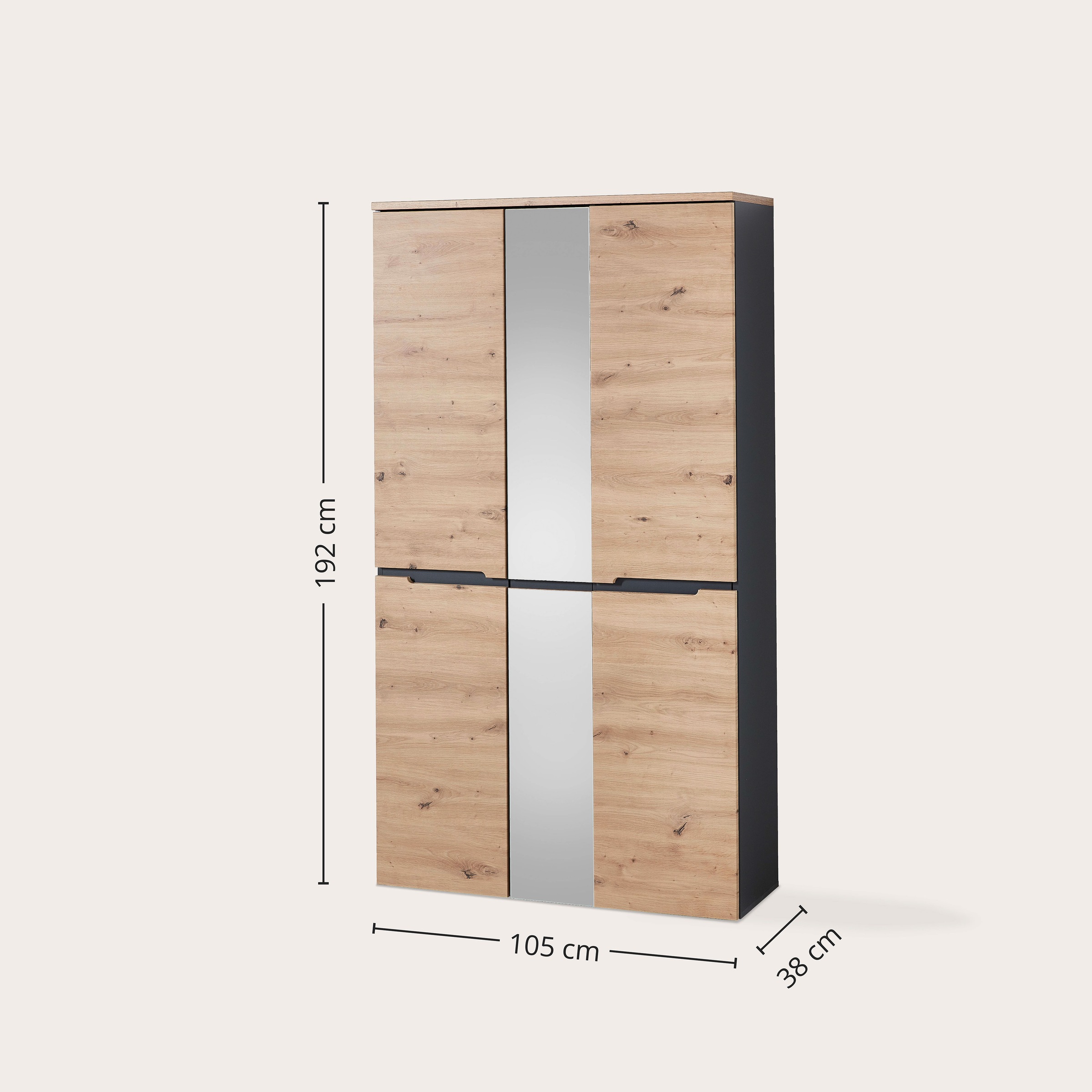 Innostyle Garderobenschrank »MEMPHIS, TOPSELLER!«, (), Artisan Eiche Optik, viel Stauraum