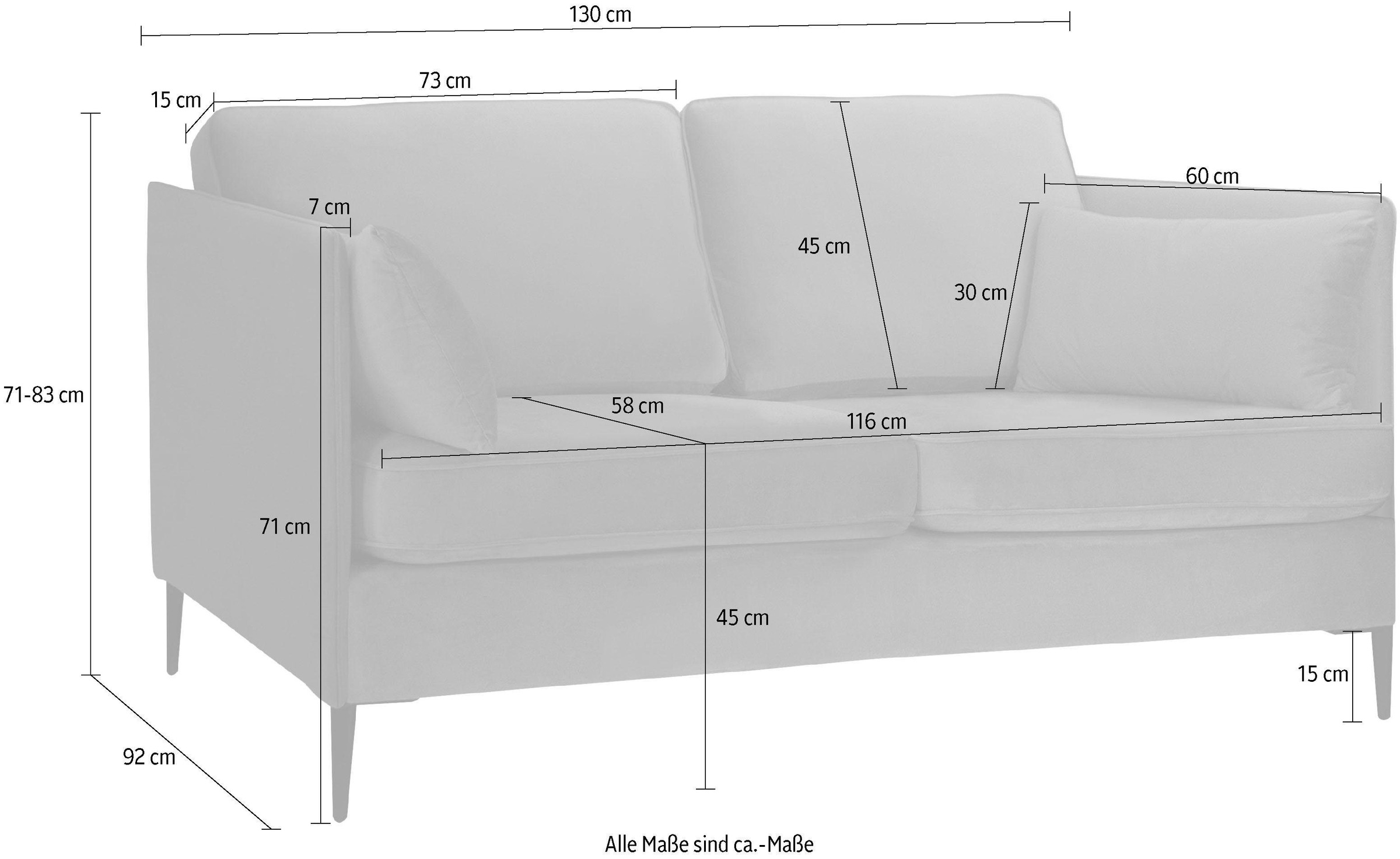 Home affaire 2-Sitzer »Light« inklusive loser Zierkissen, mit schmalen Arml günstig online kaufen