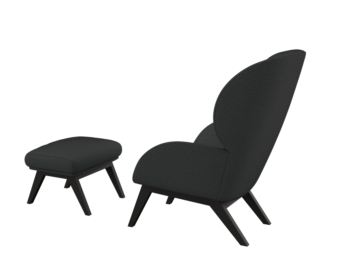 FLEXLUX Ohrensessel »Adria Designsessel, Loungesessel,« Stil & Komfort, organische Form, Fuß Holz schwarz