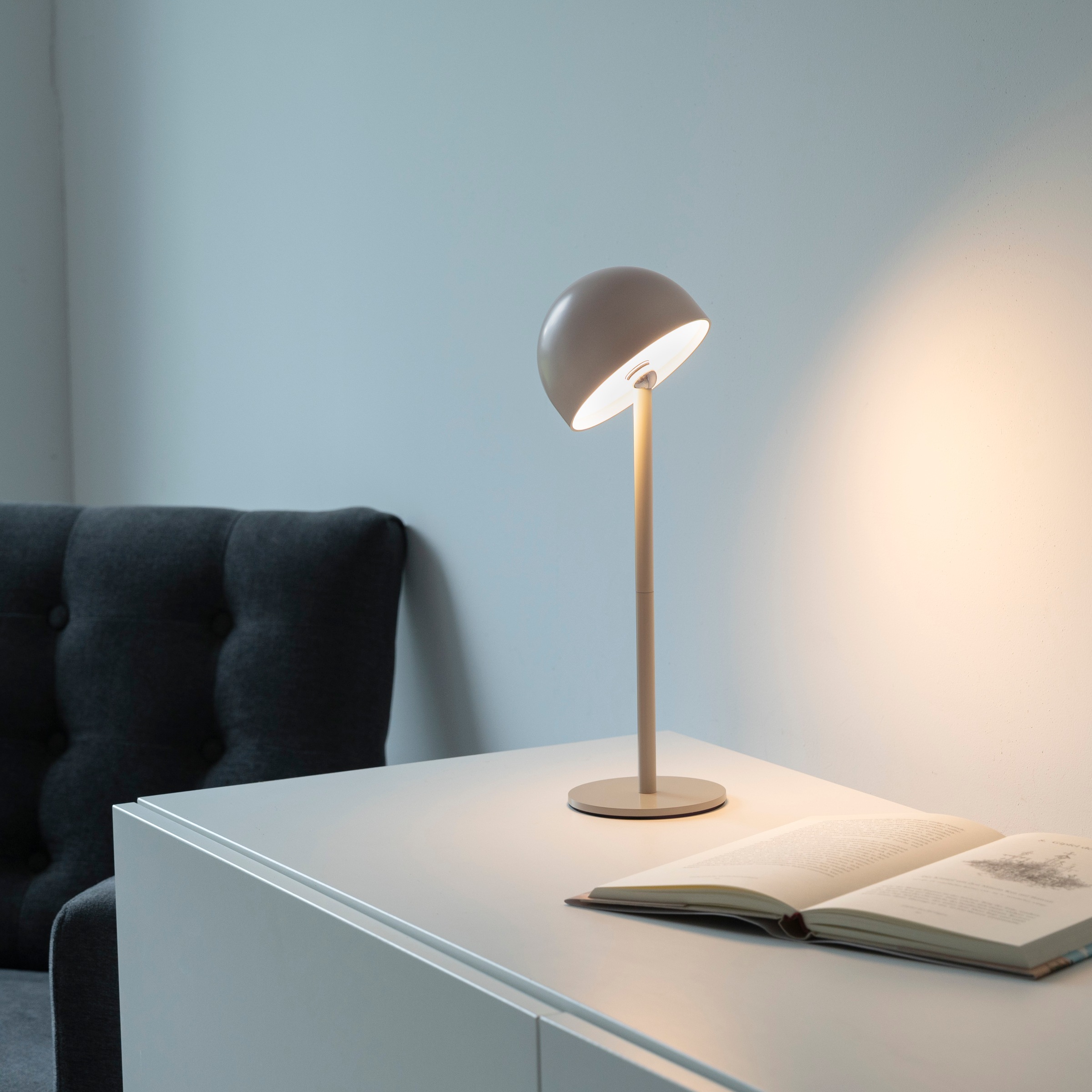 my home Tischleuchte »Akku Tischleuchte Hesper Indoor Outdoor, magnetischer Flaschenaufsatz«, 1 flammig, Leuchtmittel LED-Board | LED fest integriert, Pilzlampe Flaschenaufsatz, Regulierung der Lichtstärke, Pilz, Lampe