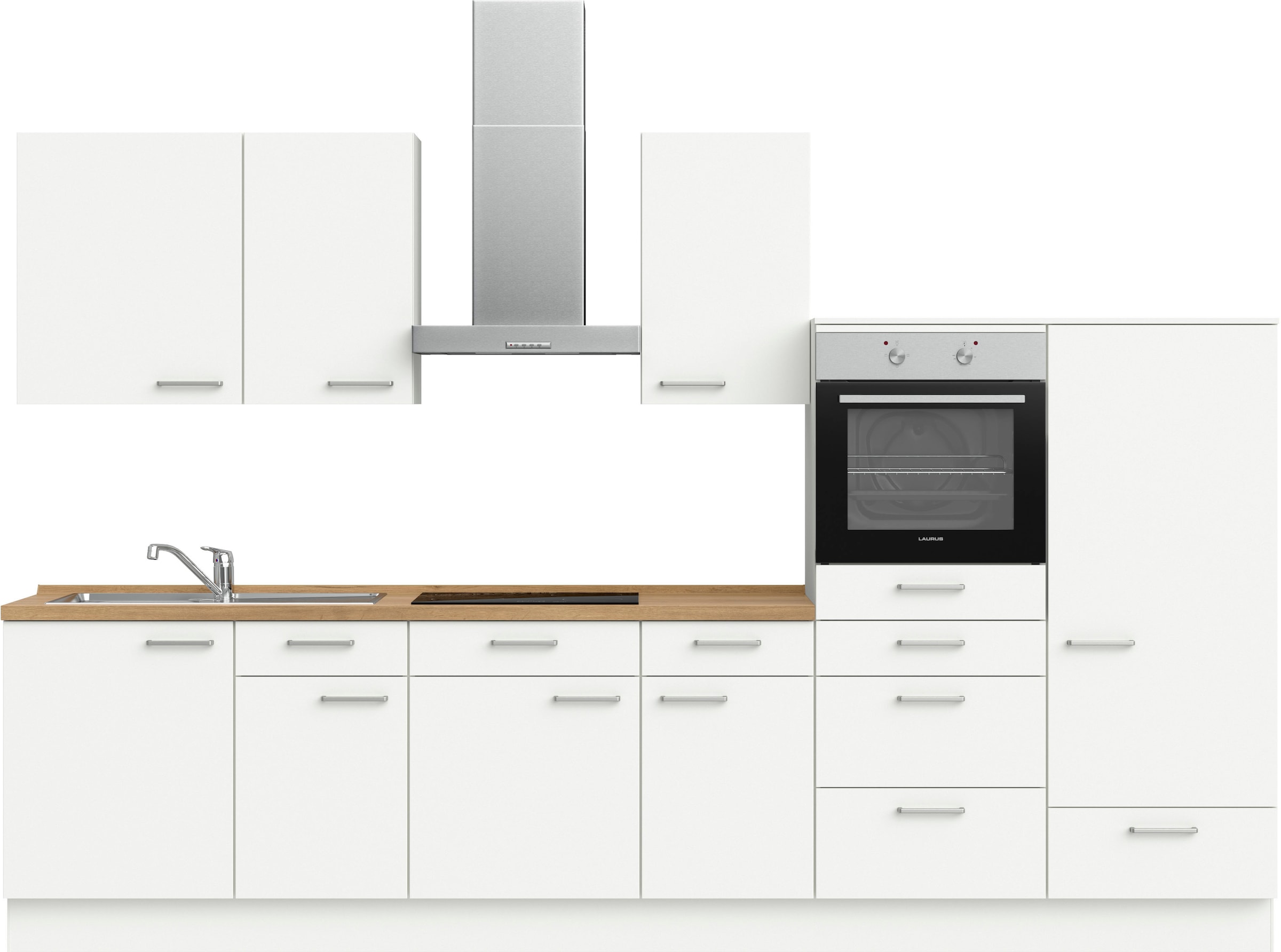 nobilia® Küchenzeile »"Touch I"«, vormontiert, Ausrichtung wählbar, Breite 330 cm, wahlw. mit E-Geräten