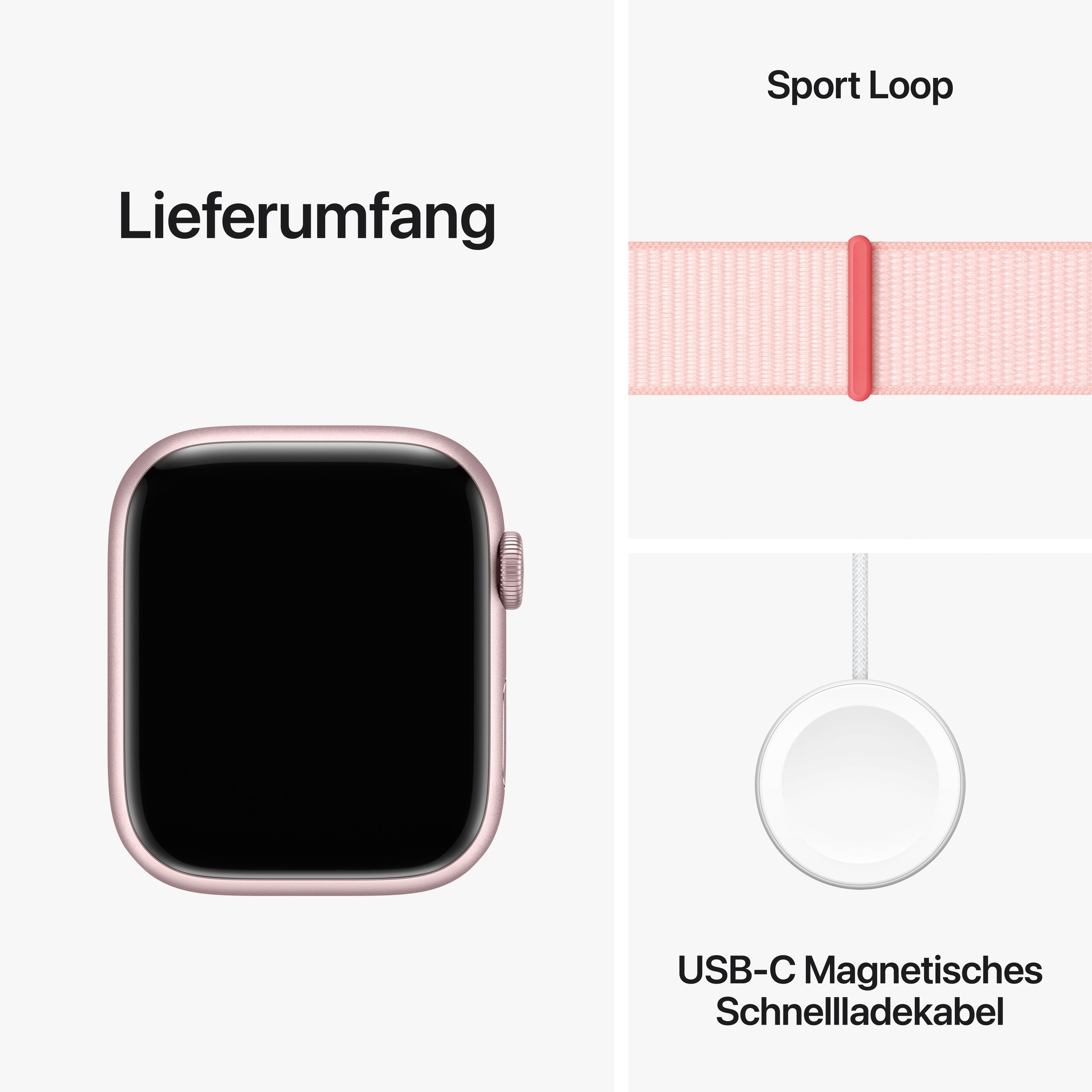 Apple Smartwatch »Watch Series 9 GPS Aluminium 45mm One-Size«, (Watch OS 10 Sport Loop)