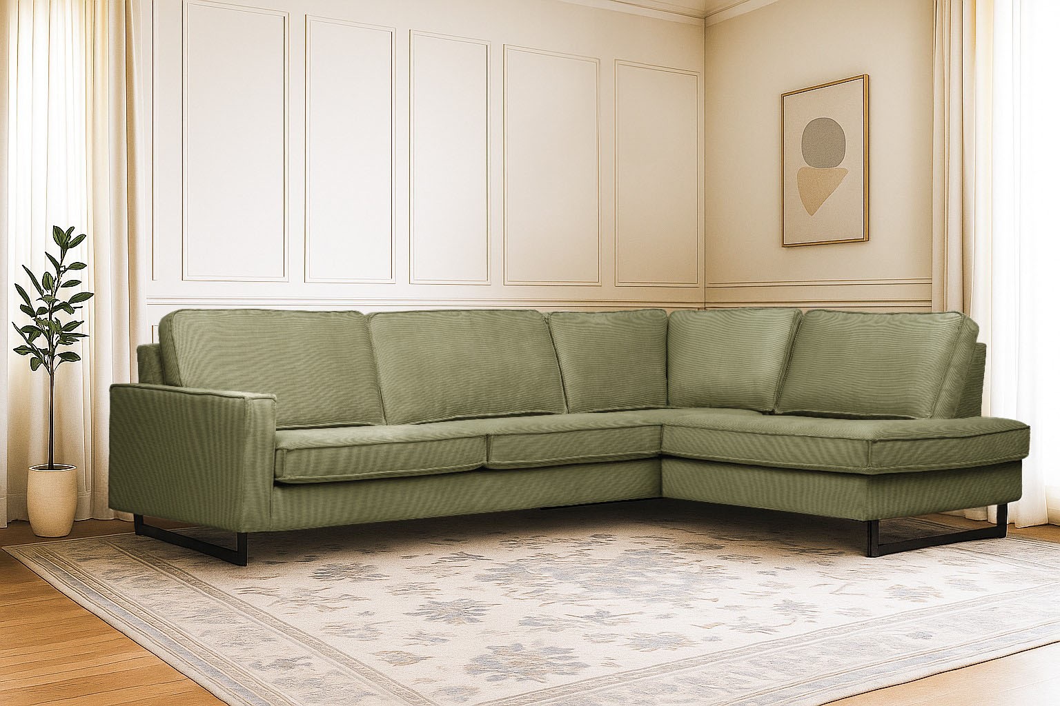 Home affaire Ecksofa »Pinto, 290 cm, Cord, Chenille, Lederoptik, Ottomane l günstig online kaufen