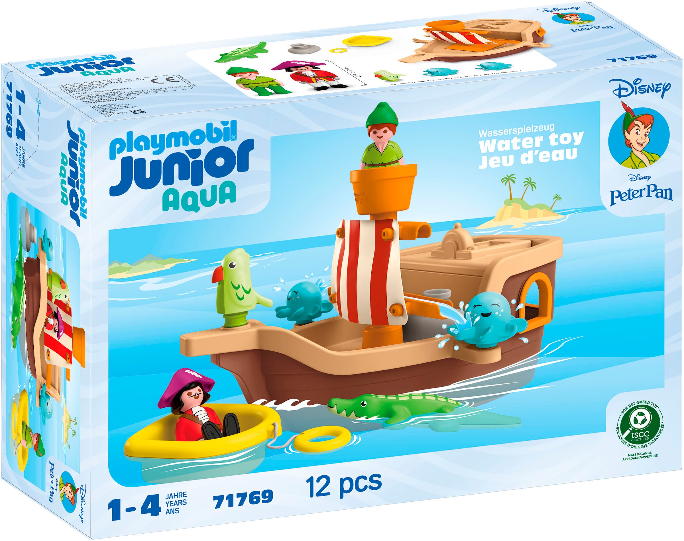Playmobil® Konstruktions-Spielset »Peter Pans Piratenschiff mit Wasserspritzspaß (71769), JUNIOR & Disney«, (12 St.), Made in Europe