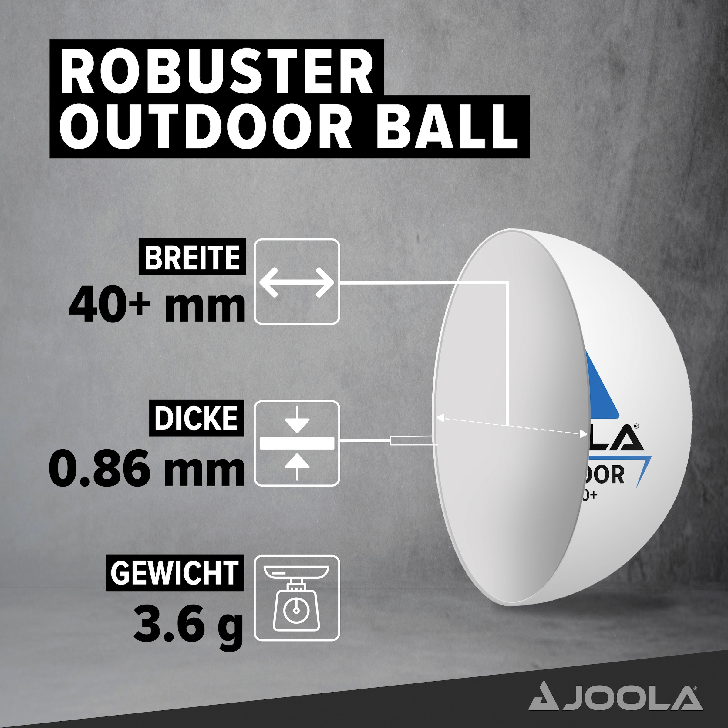 Joola Tischtennisball »Outdoor Ball«, (Packung, 12er-Pack)