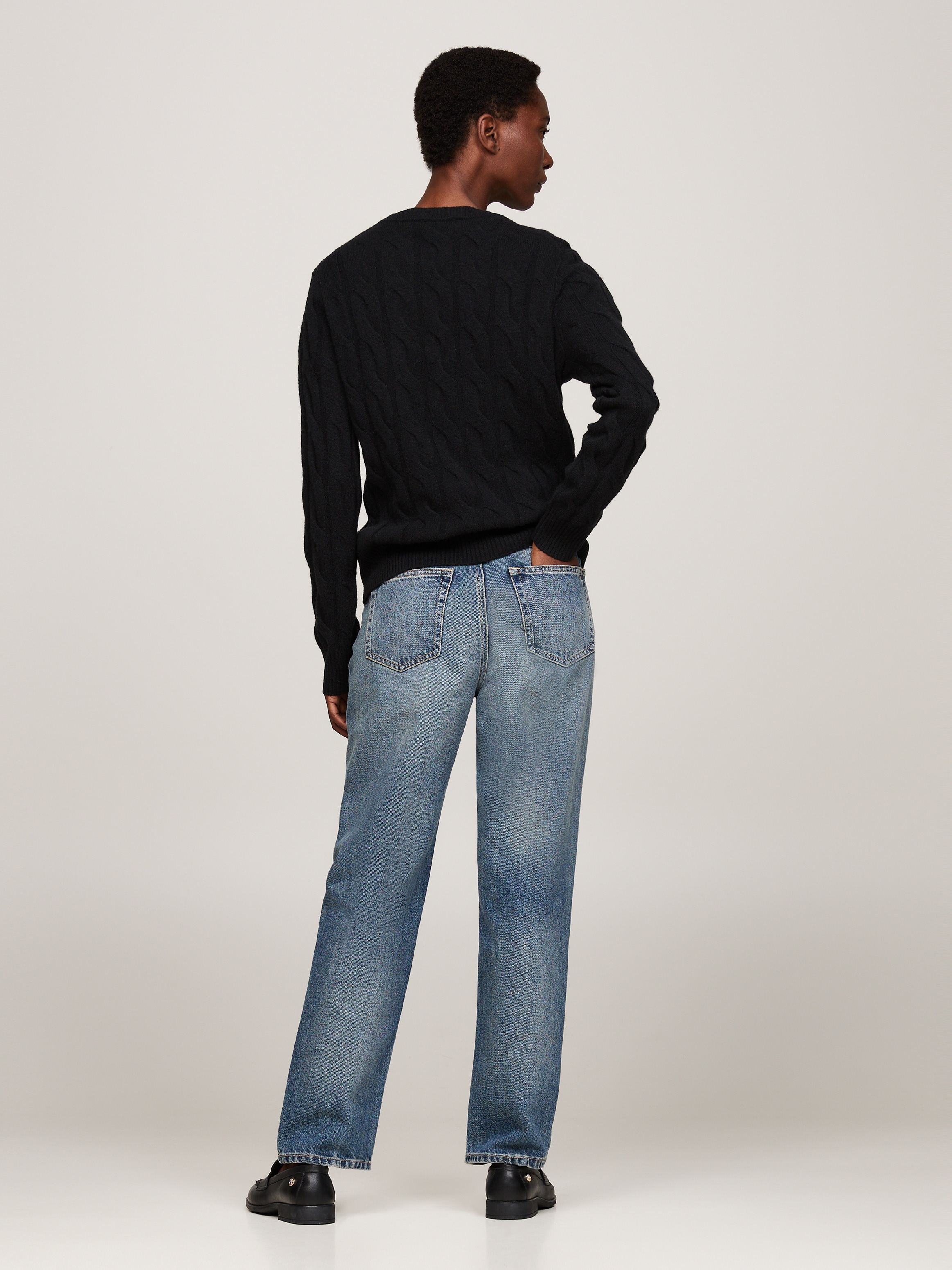 Tommy Hilfiger Strickpullover »SOFT WOOL CABLE C-NK«, mit Zopfmuster, aus reiner Wolle