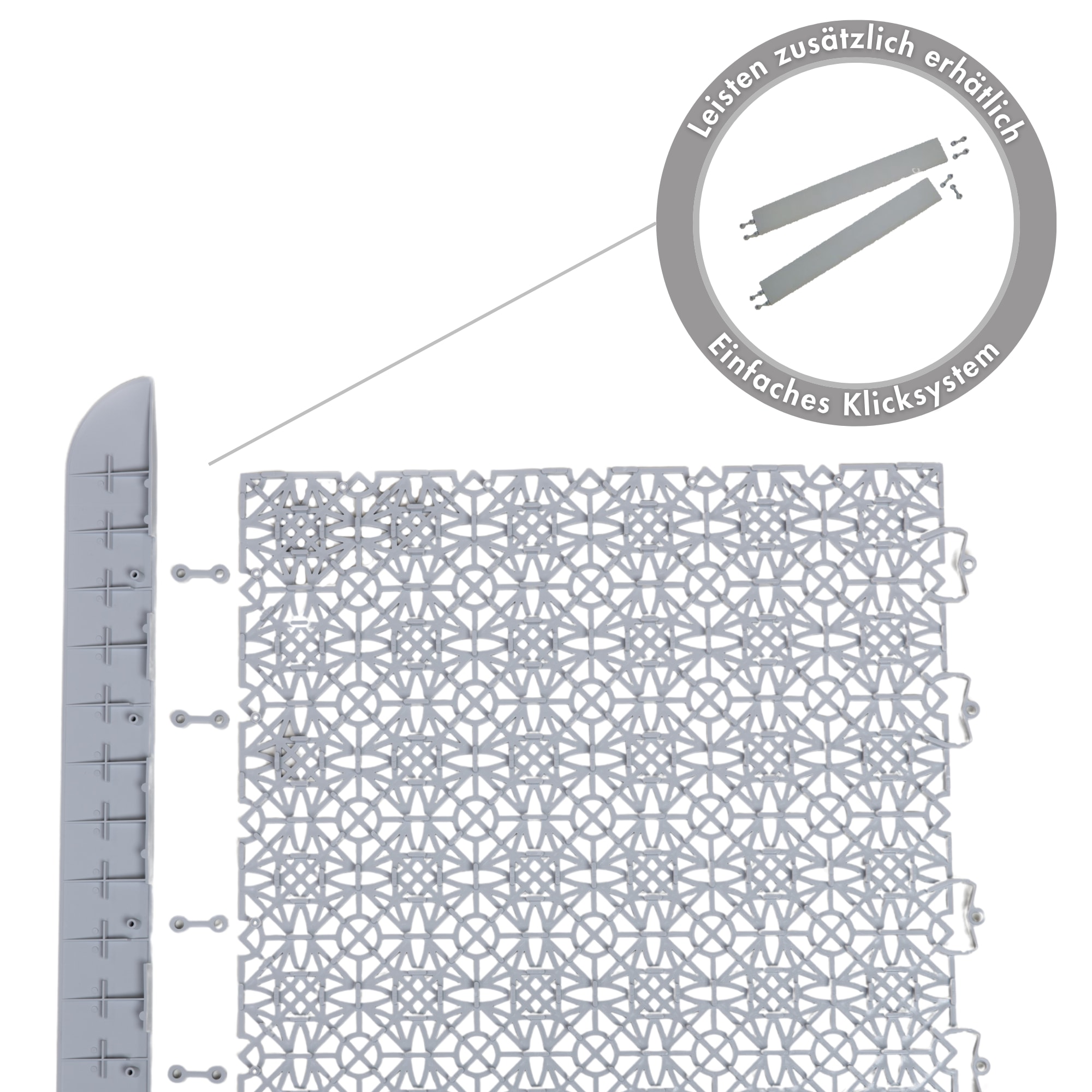 Andiamo Kunststoff-Fliesen »Terra Sol, Terrassenfliesen, wetterfest, Made in Switzerland« Set, erhältlich mit 7 Stück (1 qm), 14 Stück (2 qm) oder 35 Stück (5 qm), 7 Stk. tlg. Klickfliesen, 38x38 cm, Balkon Bodenbelag, UV-beständig
