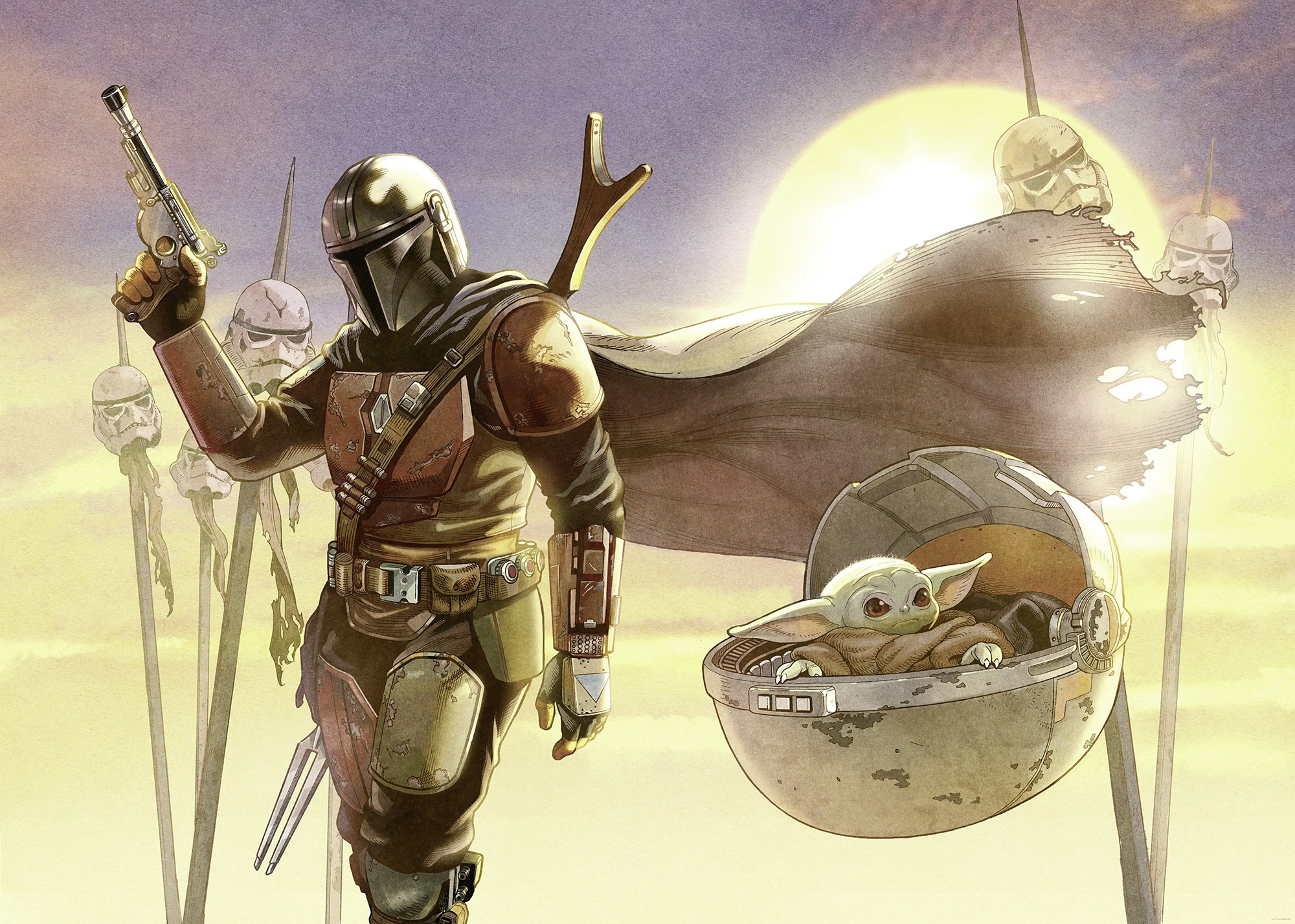 Komar Kindertapete »Star Wars The Mandalorian and Grogu Mission«, bedruckt günstig online kaufen