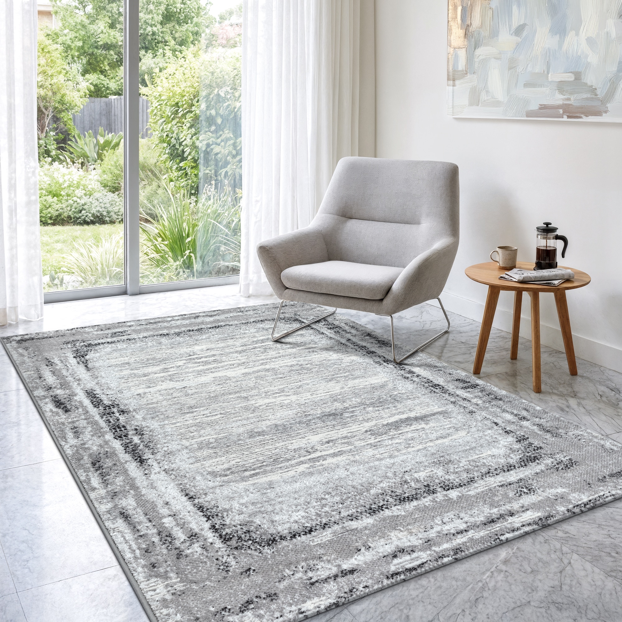 Sanat Teppich »Harmony 3215 , auch als Läufer« rechteckig 12 mm Höhe Wohnzimmer, Kurzflor, modern, Bordüre, Schlafzimmer