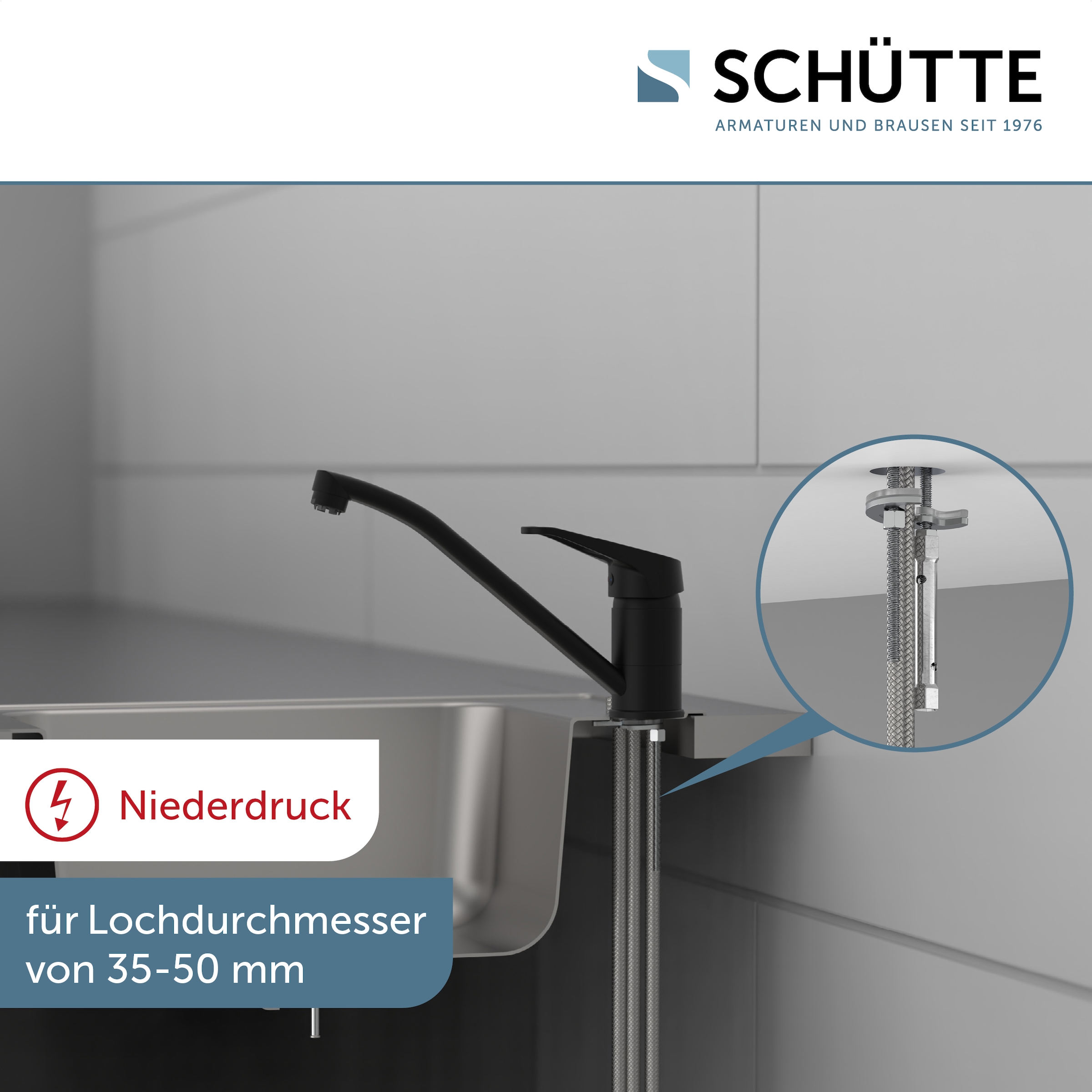 Schütte Spültischarmatur »TASSONI« Niederdruck Armatur Küche, 360° schwenkbarer Wasserhahn
