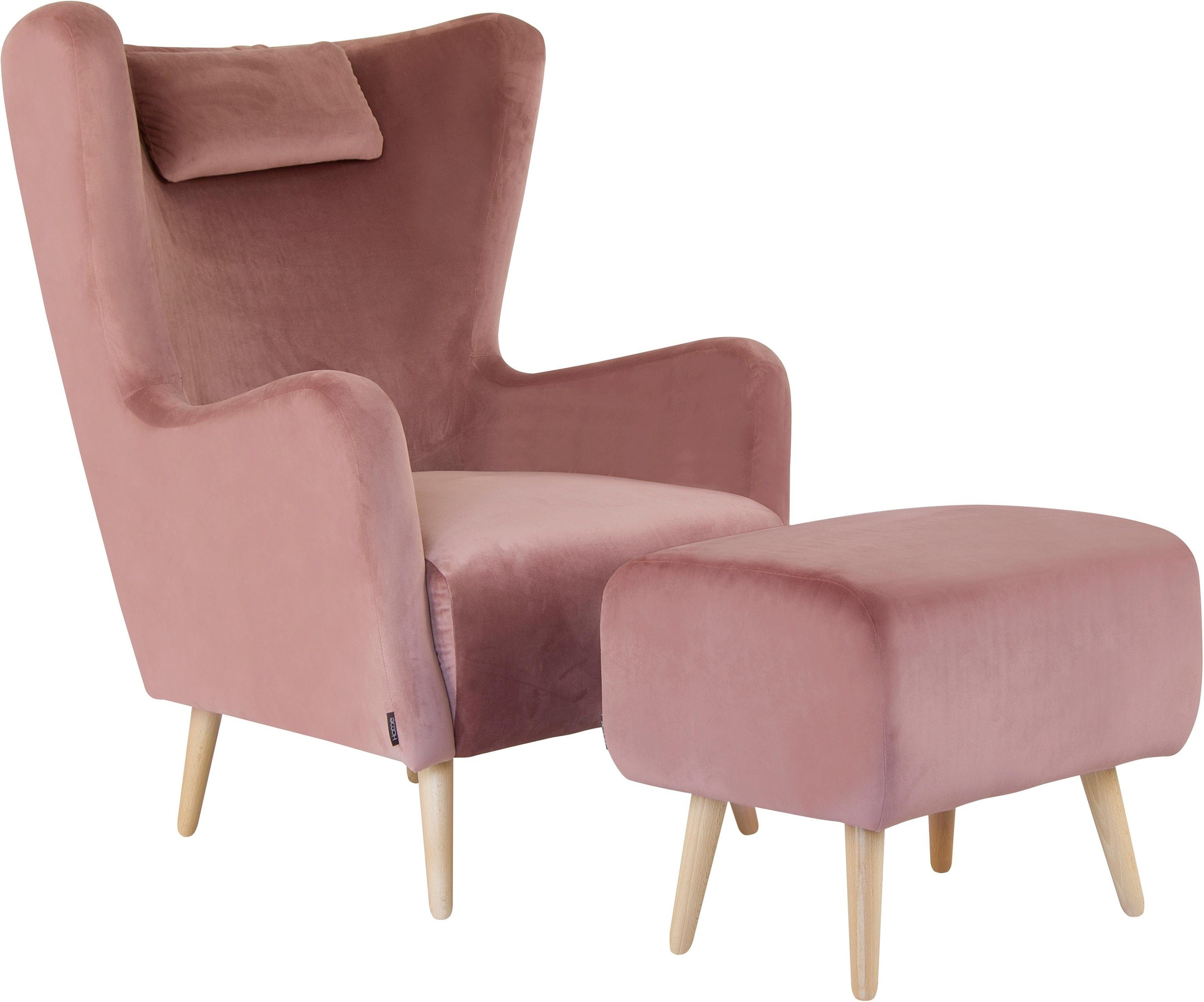 Home affaire Sessel »Telford auch in Fellimitat, Sessel B/T/H: 77/92/106 cm«, wahlweise mit und ohne Hocker, in vielen Bezugsqualitäten, Ohrensessel
