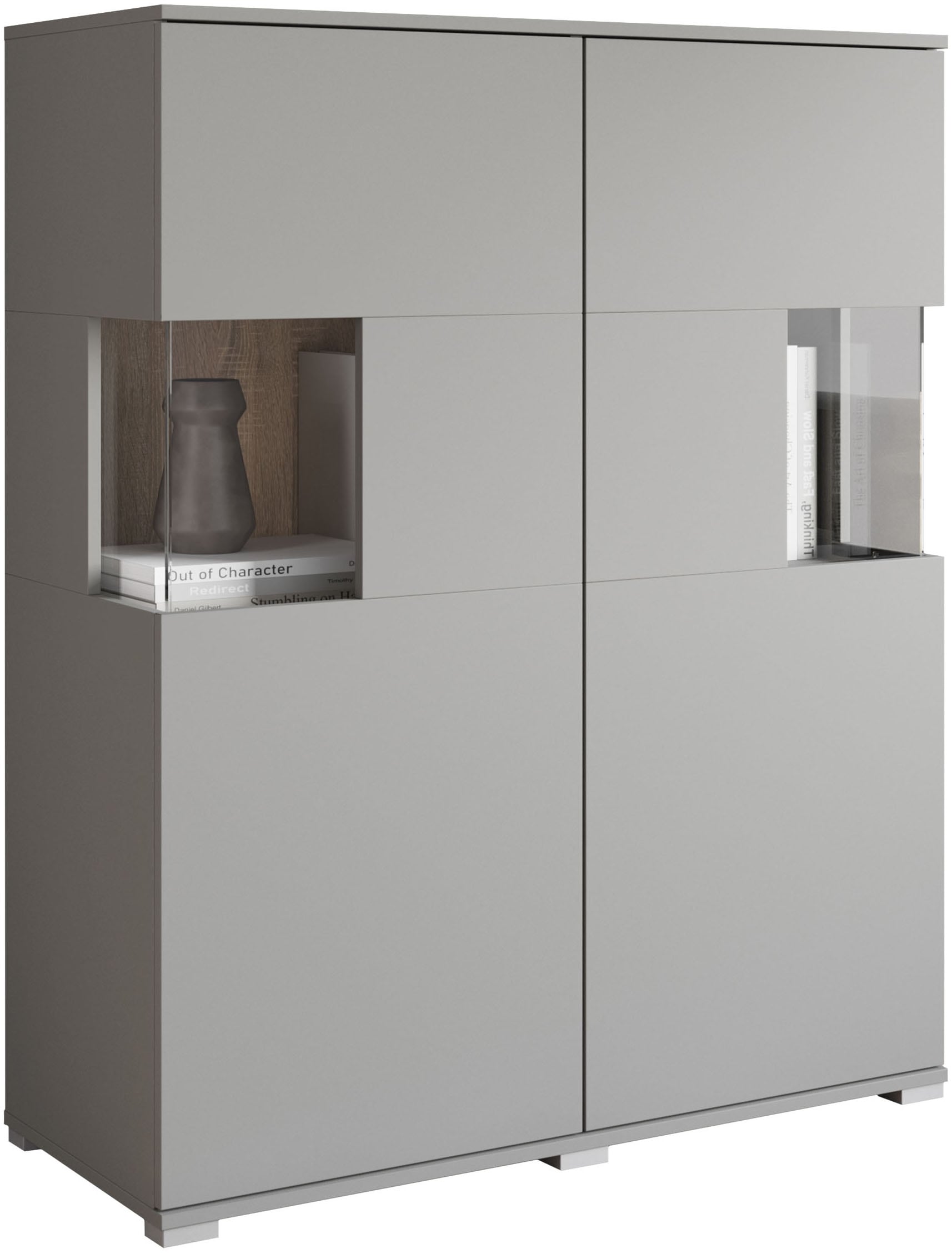 INOSIGN Highboard »Kenia«, (1 St.), Modernes Highboard mit Glastüren, Breite 100 cm