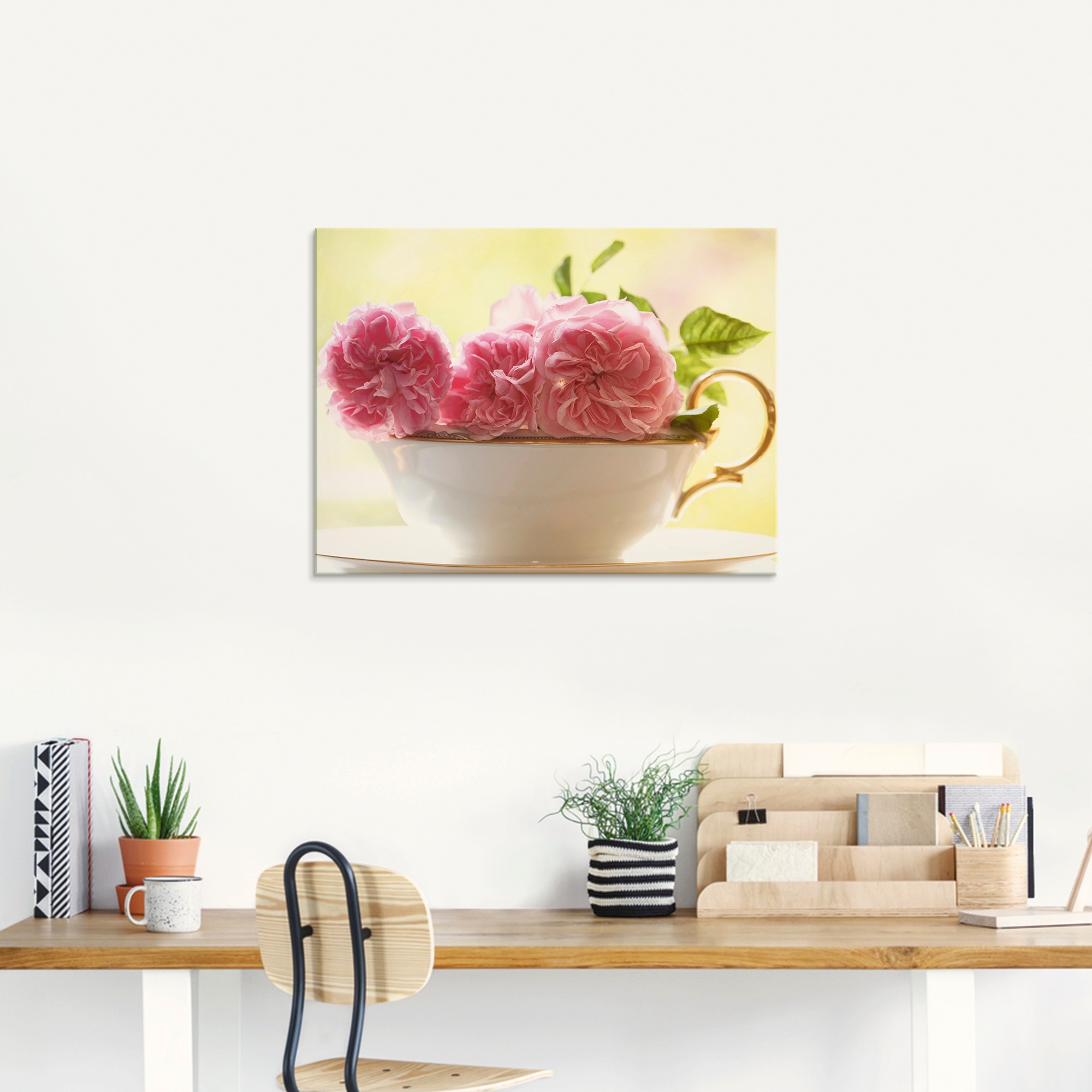 Artland Glasbild »Vintage Rosen«, Blumen, (1 St.), in verschiedenen Größen