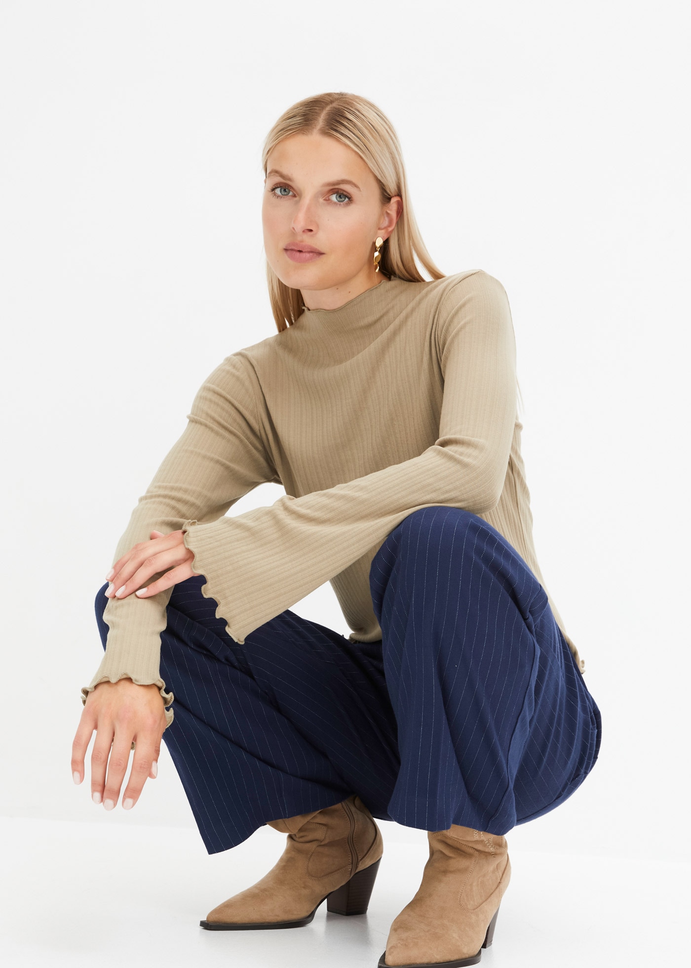 bonprix Langarmshirt »Geripptes Langarmshirt«, Geripptes Langarmshirt
