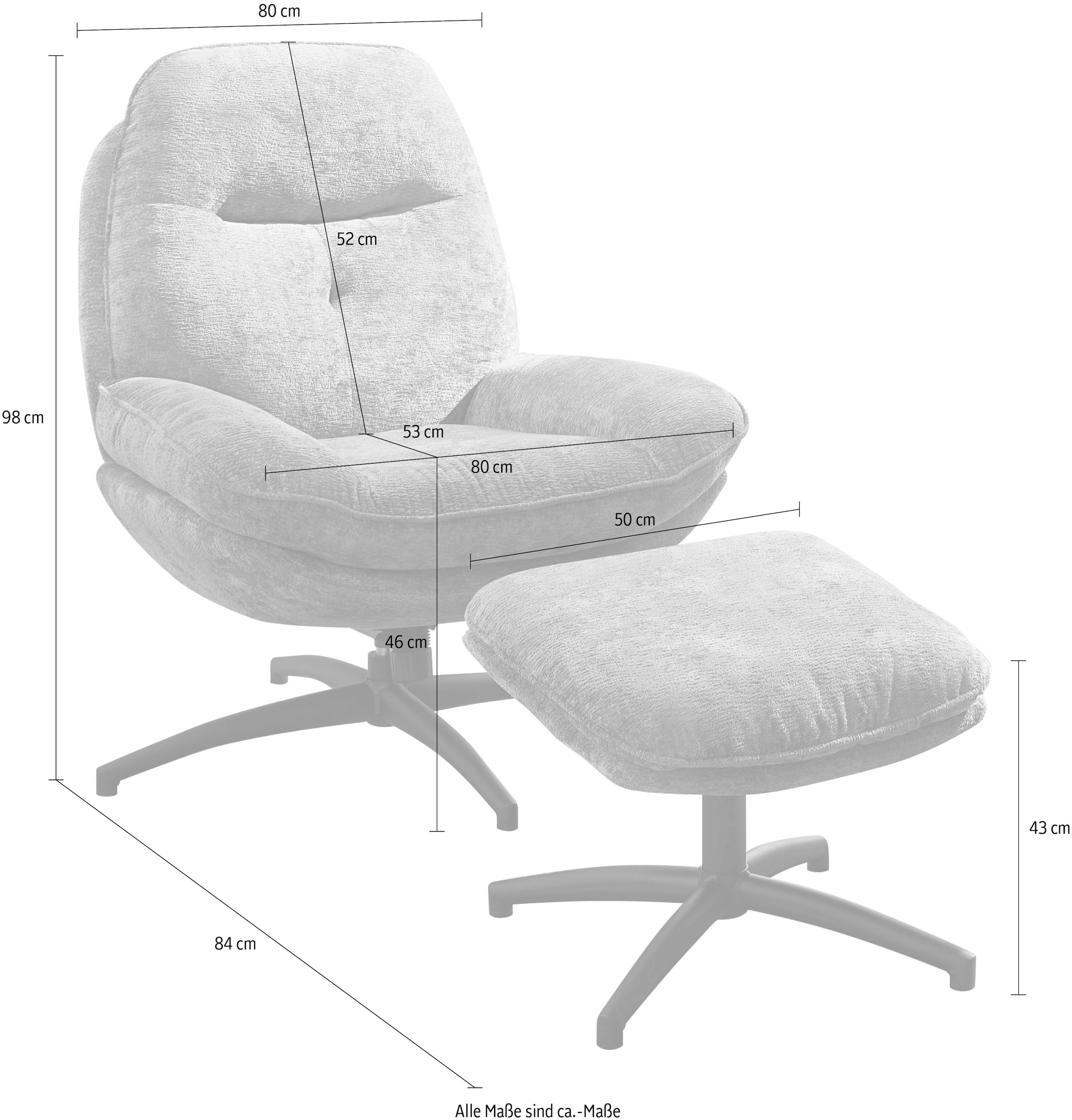 Jockenhöfer Gruppe Relaxsessel »Stuart«, Inklusive Hocker, 360° Drehfunktion und Wippfunktion