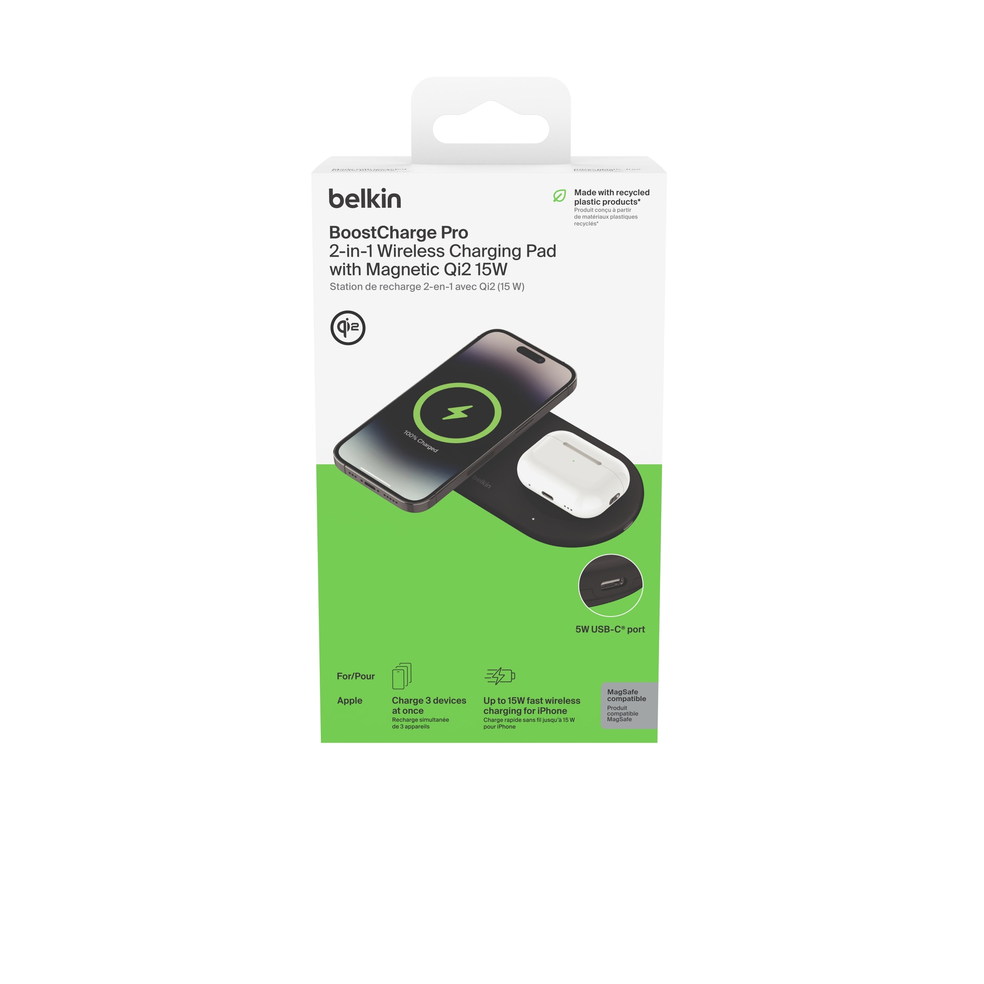 Belkin Wireless Charger »BOOST CHARGE PRO 2in1 Ladepad Qi2 15 Watt«