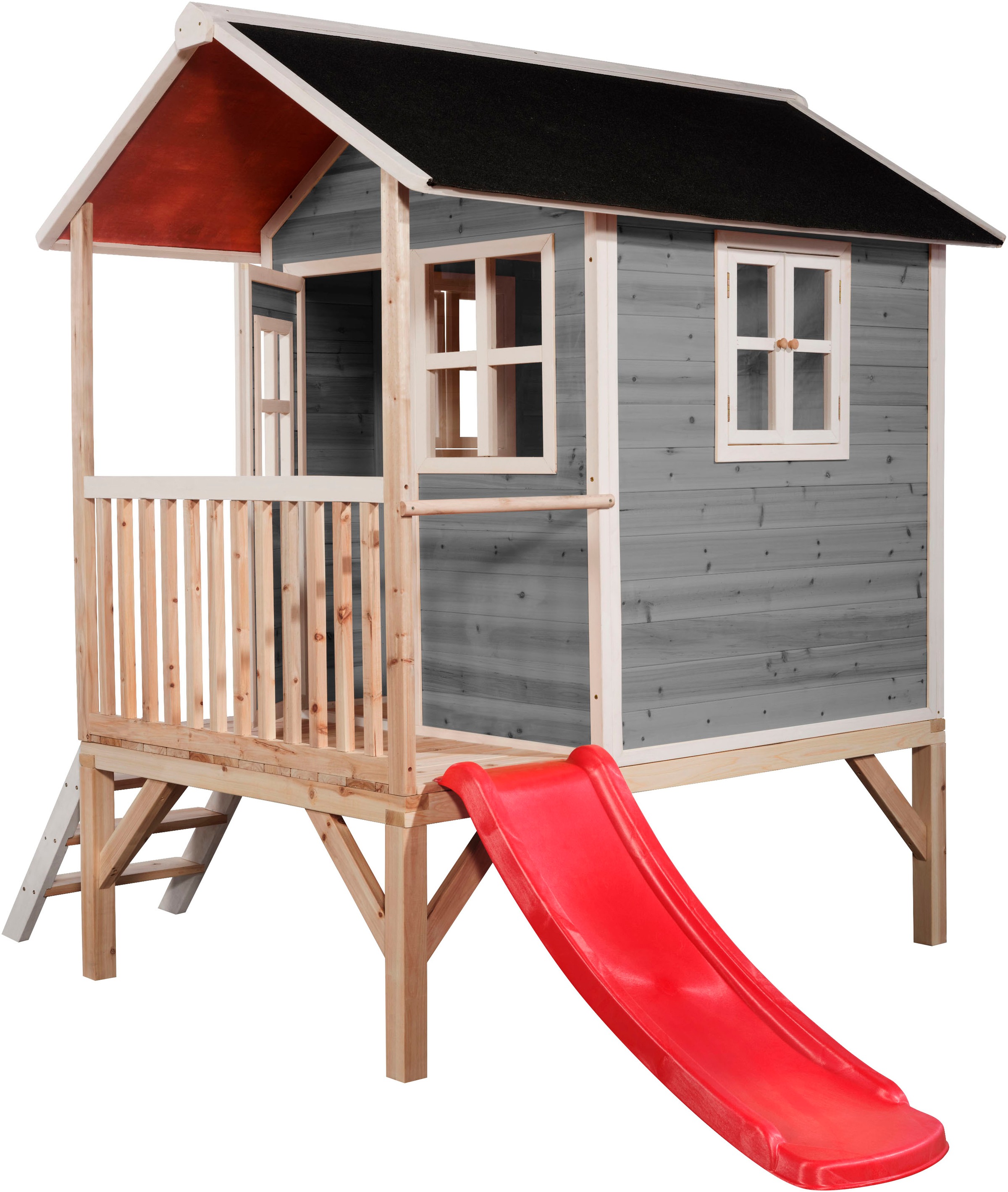 EXIT Spielhaus »Loft 300, grau«, FSC® - schützt Wald - weltweit; mit Rutsche