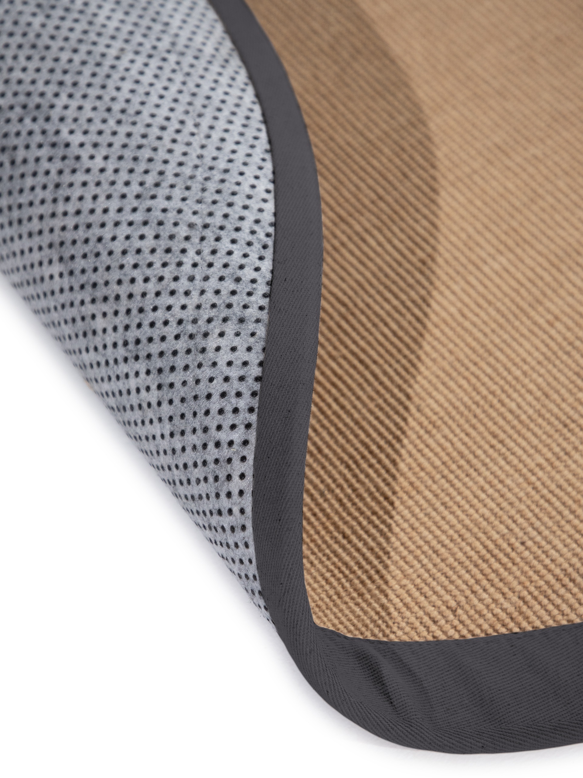 carpetfine Sisalteppich »Sisal«, rund, 5 mm Höhe, mit farbiger Bordüre, Anti-Rutsch Rückseite