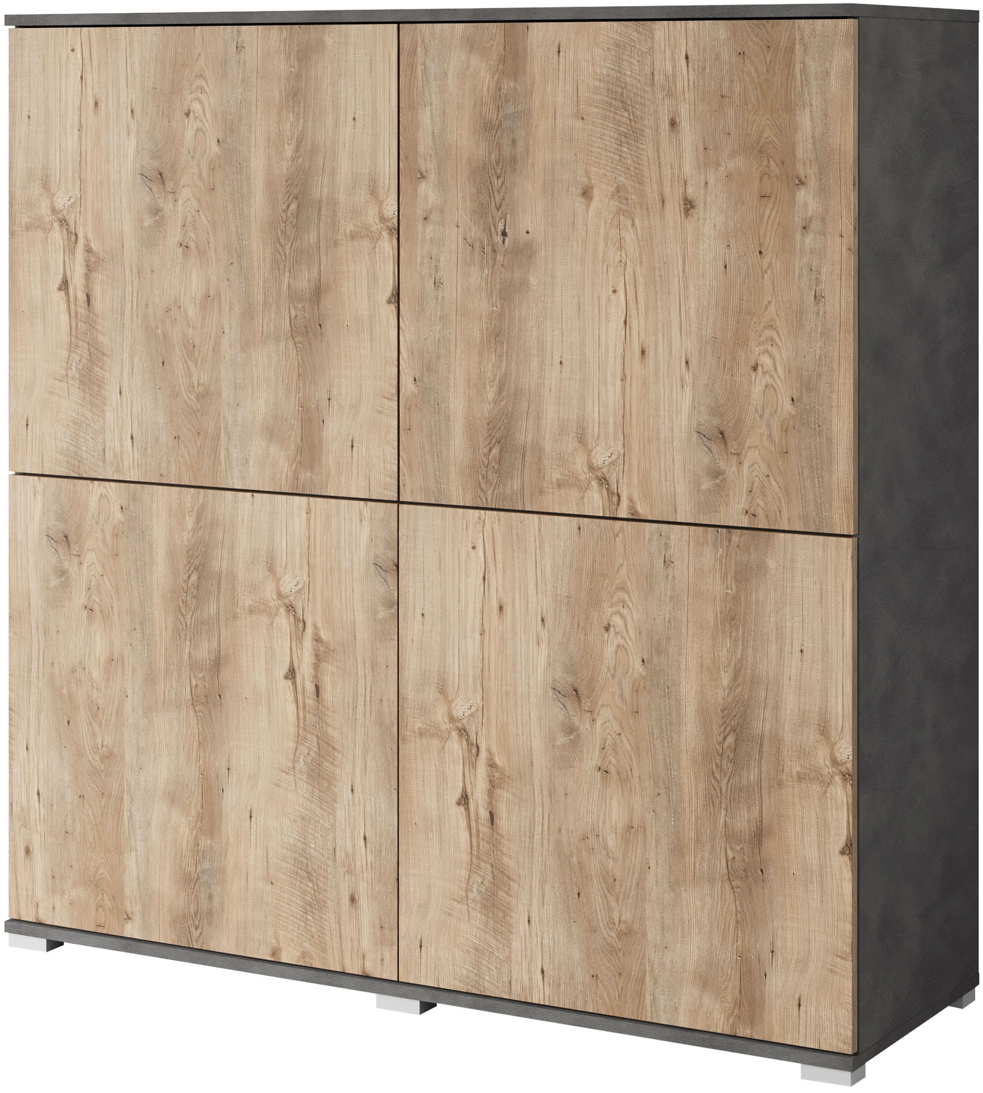 INOSIGN Highboard »Kenia, moderne grifflose Hochkommode mit 4 Türen, Breite 120 cm«, (1 St.), Push-to-Open-Fronten, höhenverstellbaren Einlegeböden