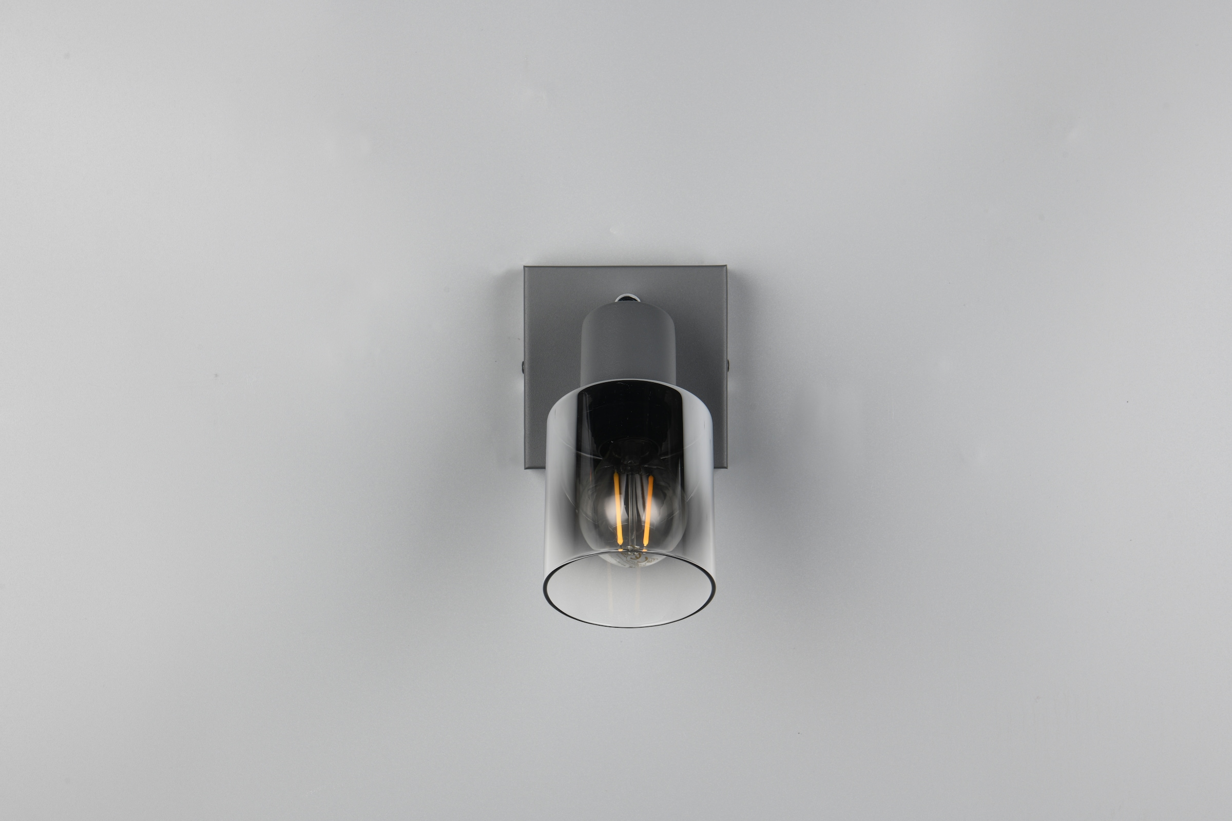 REALITY Leuchten Deckenstrahler »CADIZ, Spot 1-flammig, exkl 1xE14 max 10W, Glas anthrazit, verspiegelt«, 1 flammig, Leuchtmittel E14 | Leuchtmittel wechselbar, verstellbarer Spot als Wandstrahler oder Deckenstrahler mit Glasschirm