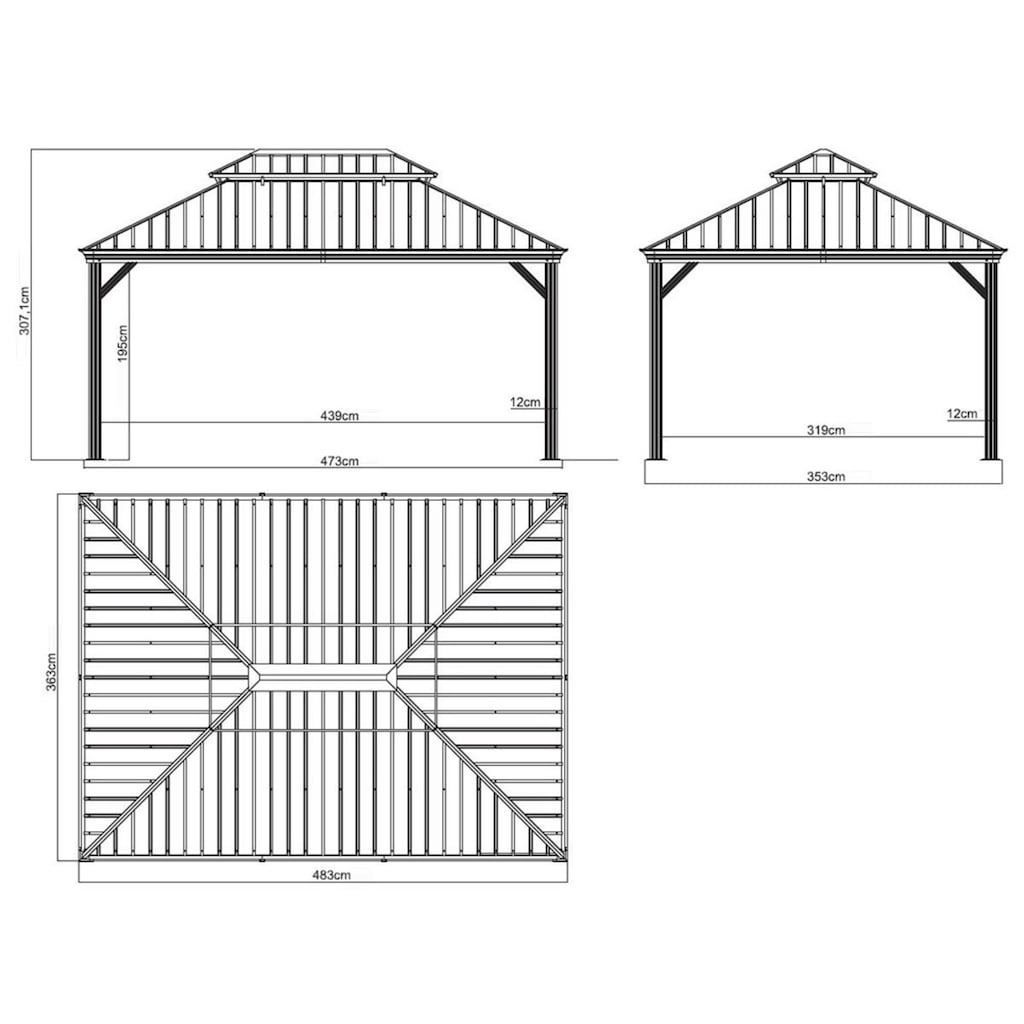 Sojag Pavillon »Gazebo Messina«, (Set)