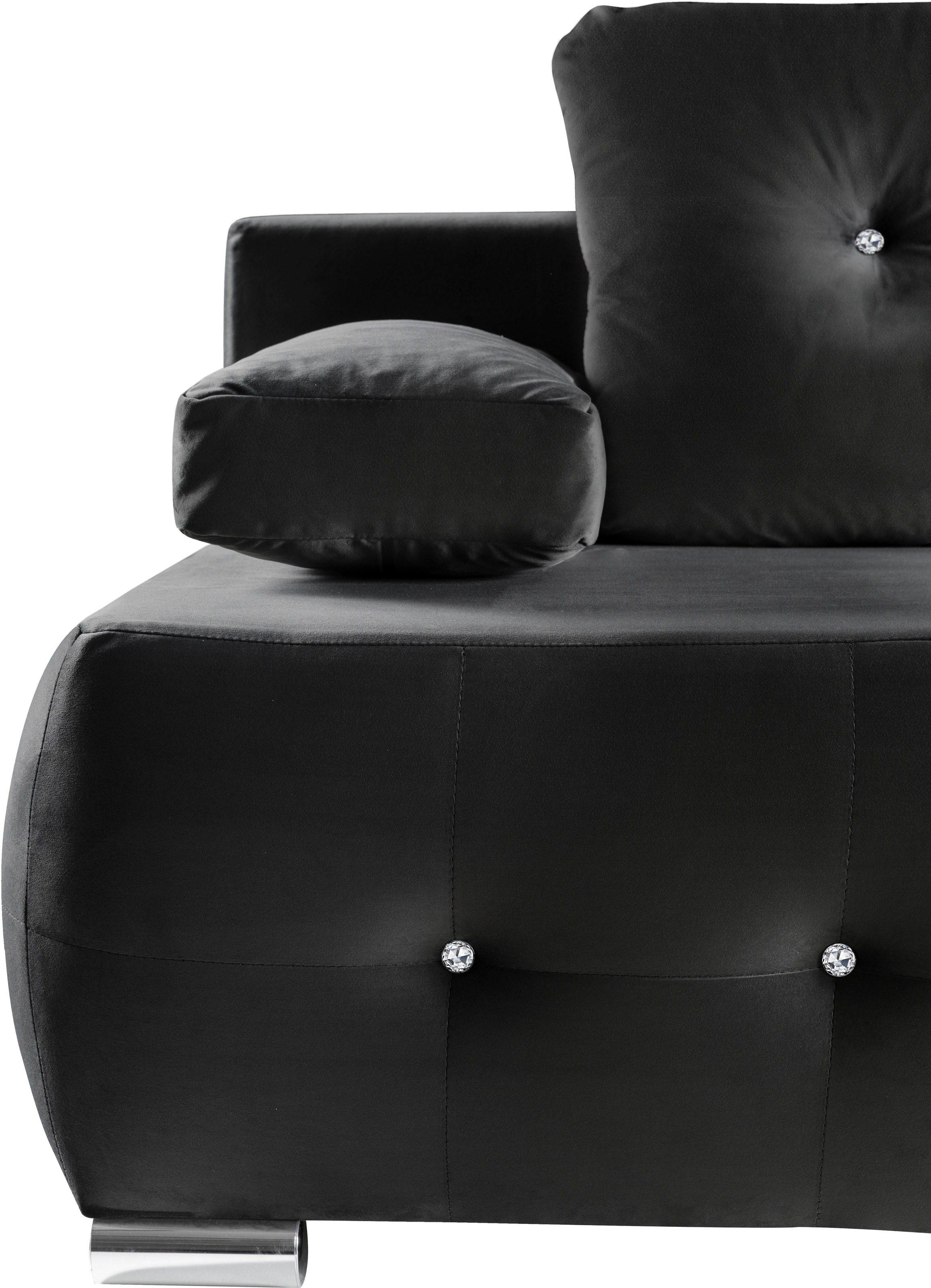 WERK2 Schlafsofa »Monaco«, 2-Sitzer Schlafcouch mit Bettkasten & funkelnden Ziersteinchen