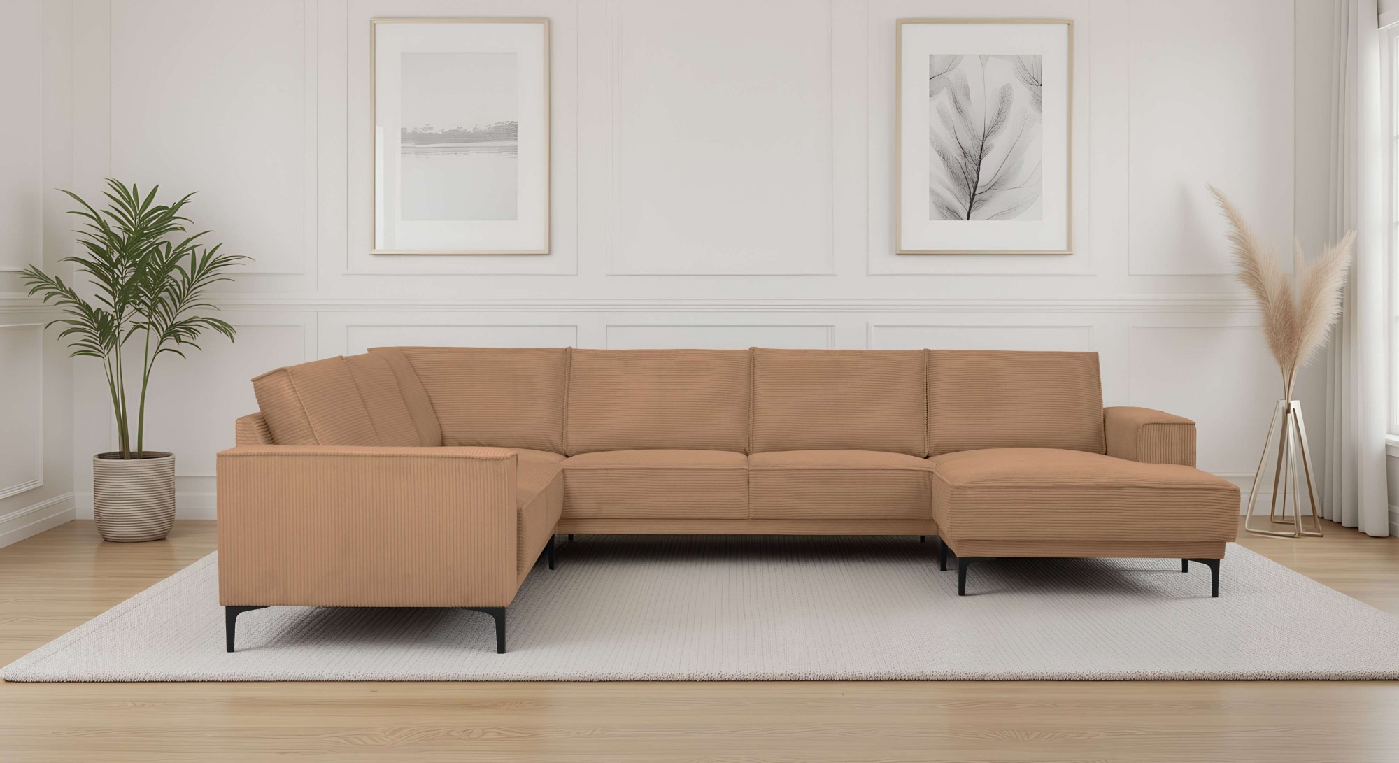 PLACES OF STYLE Wohnlandschaft »XXL Sofa Oland, Struktur, Flachgewebe, Luxu günstig online kaufen
