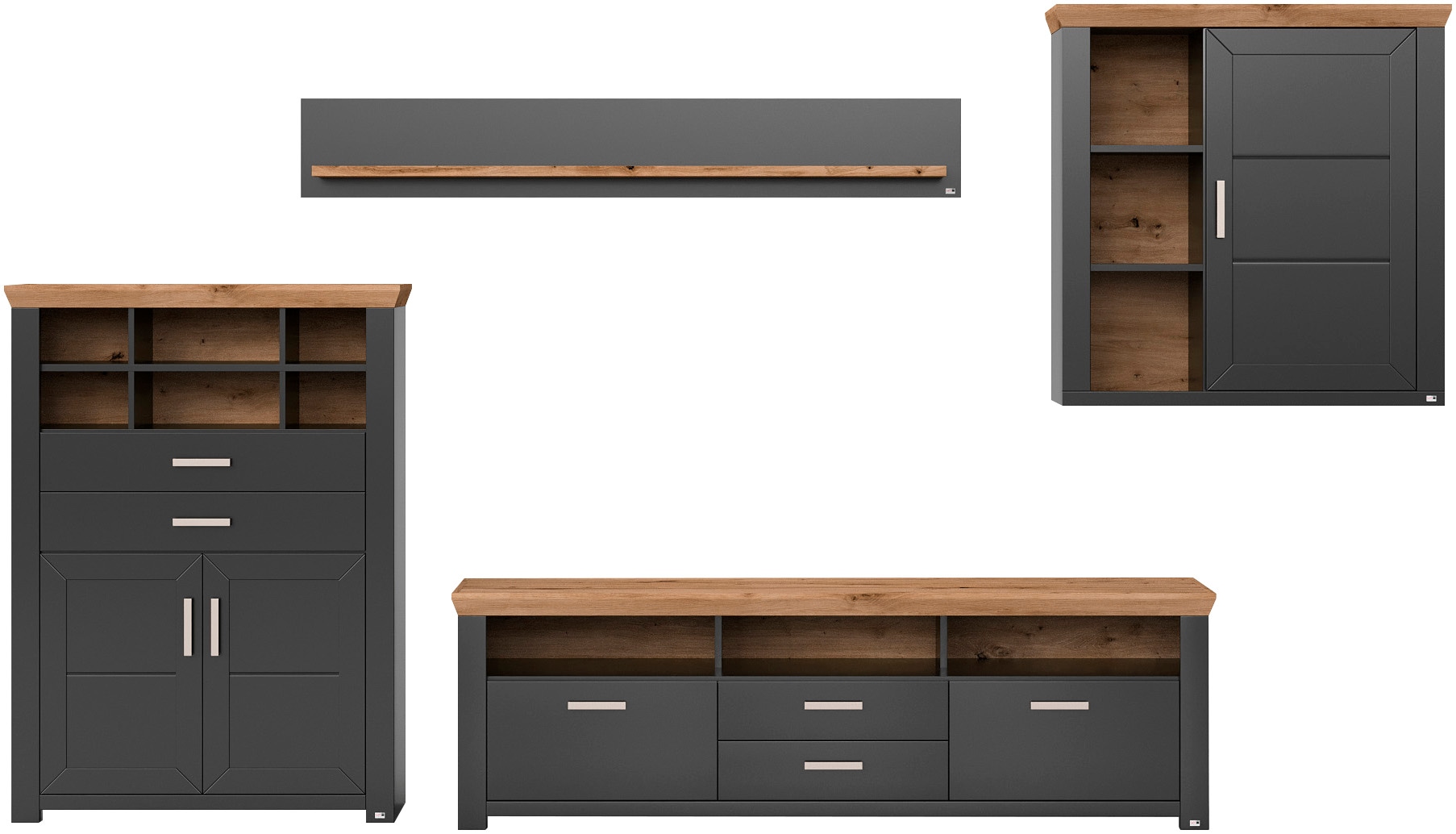 set one by Musterring Wohnwand »York« Set, 4 Stk. tlg.