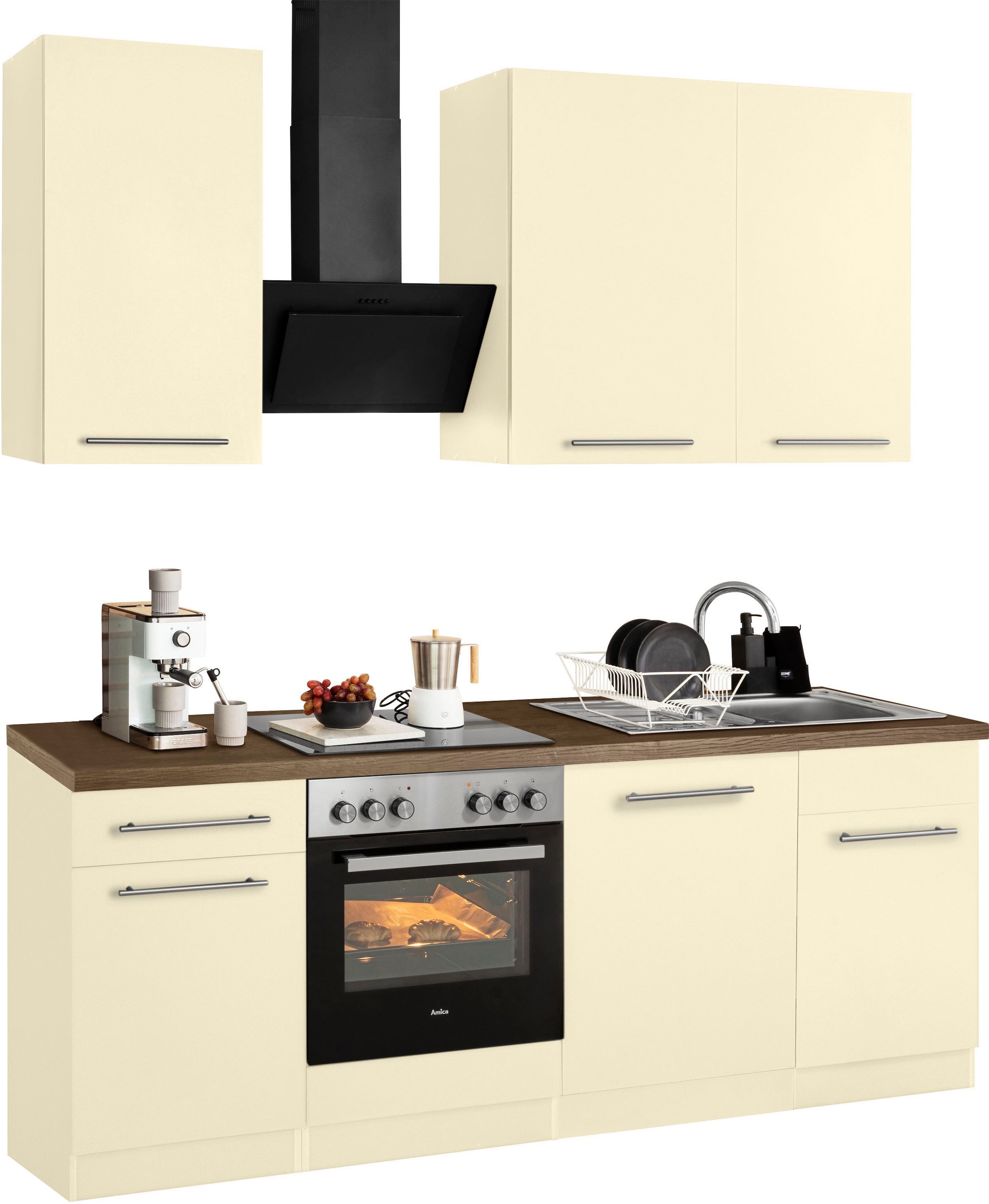 wiho Küchen Küchenzeile »Unna« mit E-Geräten, Breite 220 cm